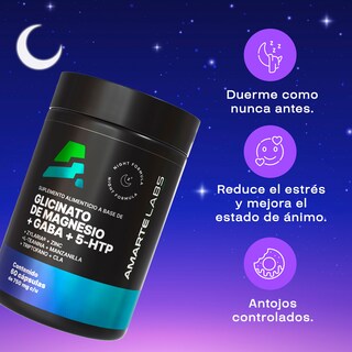 Foto 3 | Suplemento Alimenticio Amarte Labs Glicinato de Magnesio + Gaba + 5-htp 60 Cápsulas