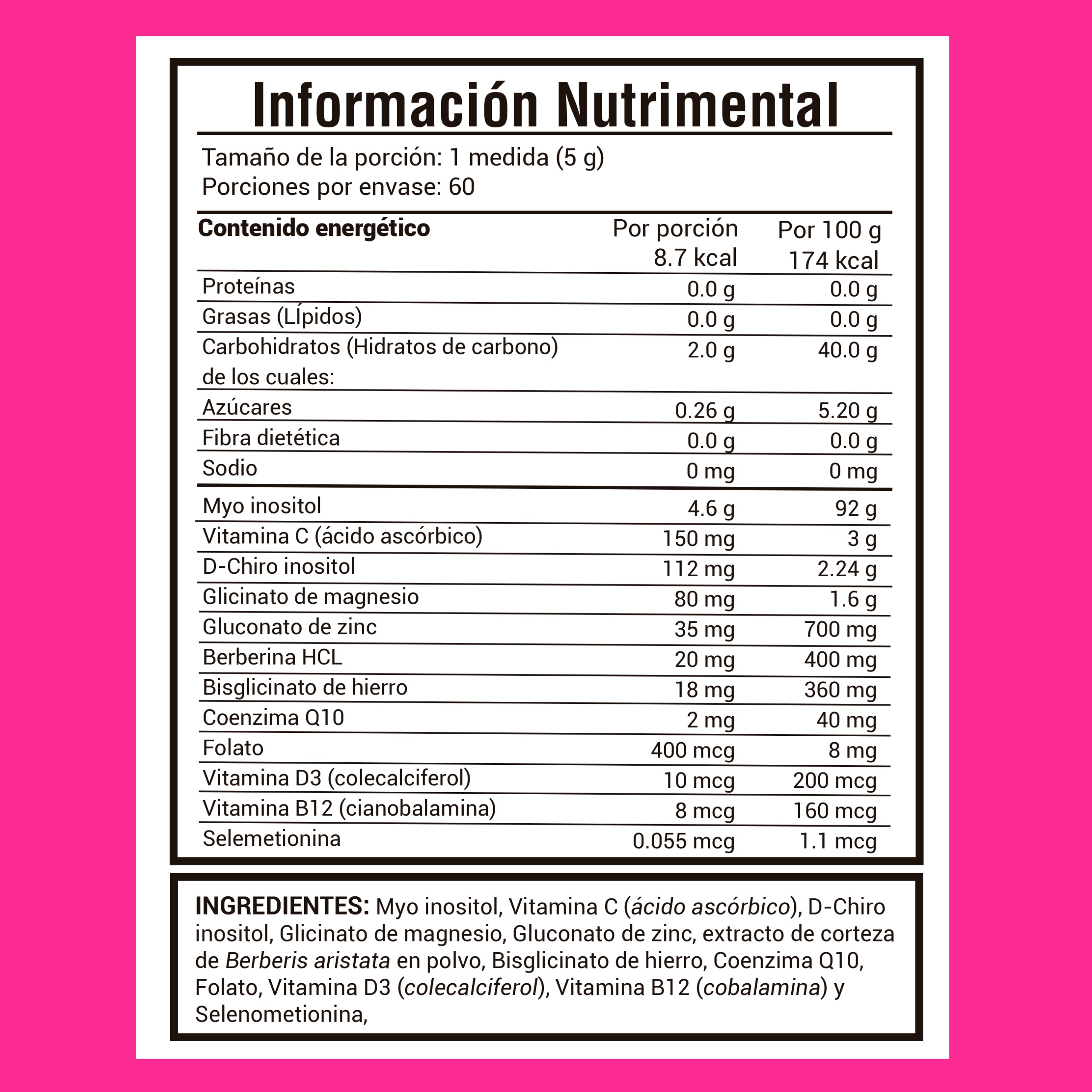Foto 9 pulgar | Suplemento Myo & D-Chiro Inositol Amarte Labs Sabor Lima Limón 300 g