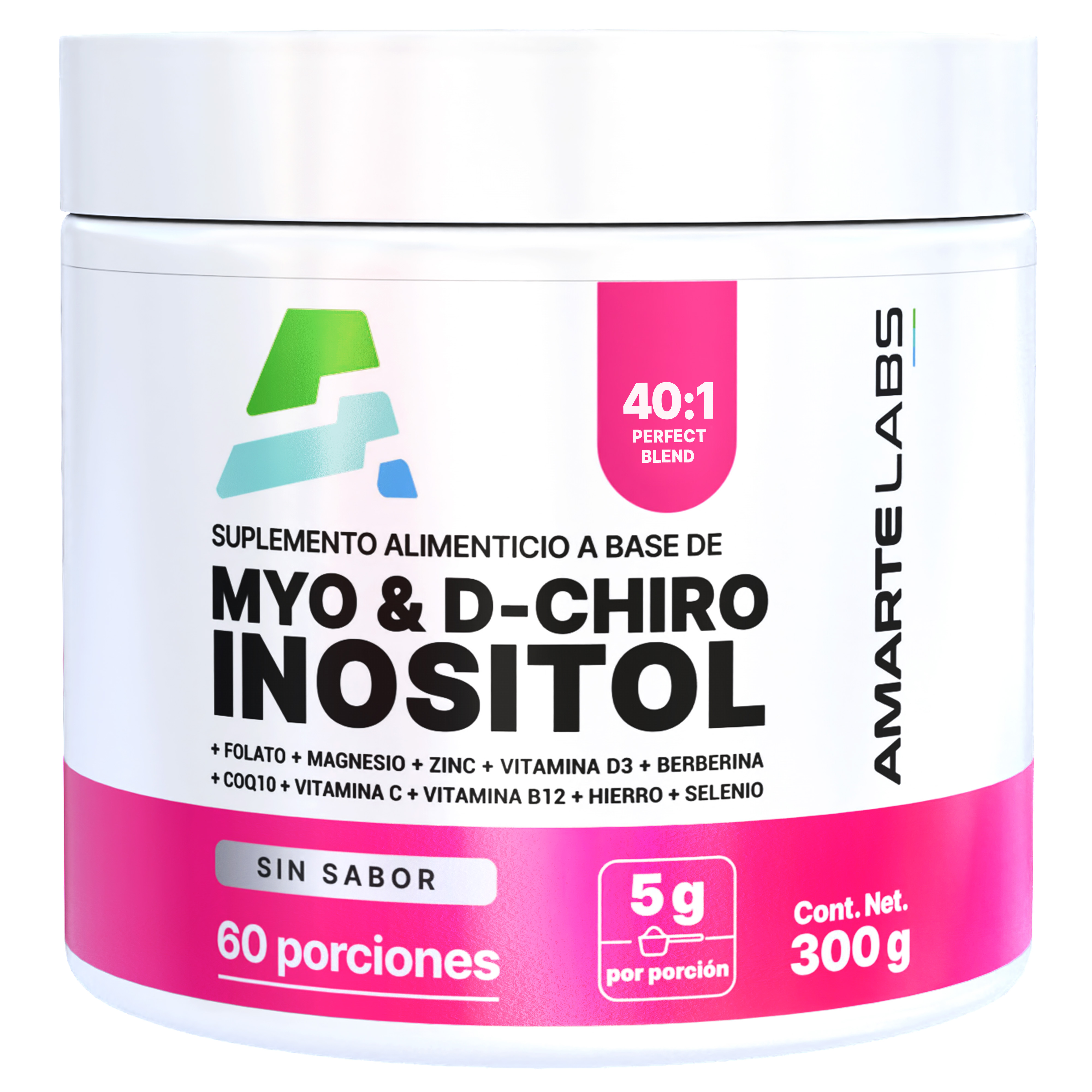 Foto 2 pulgar | Suplemento Alimenticio Amarte Labs Myo & D-Chiro Inositol sin Sabor 300 gr