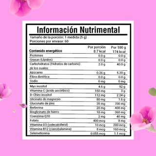 Foto 5 | Suplemento Alimenticio Amarte Labs Myo & D-Chiro Inositol sin Sabor 300 gr