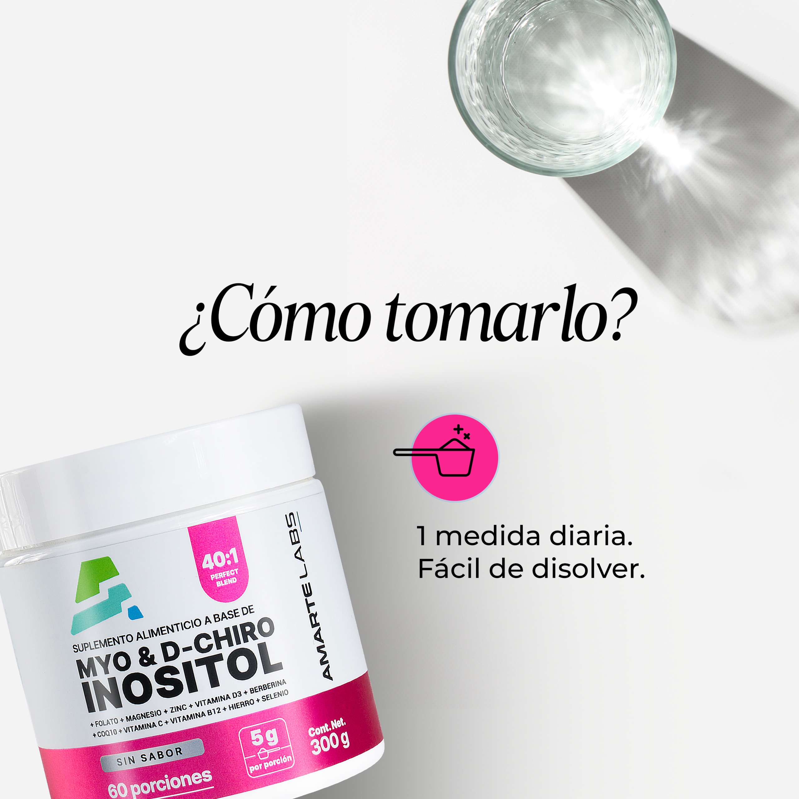 Foto 8 pulgar | Suplemento  Myo & D-Chiro Inositol Amarte Labs Sin Sabor 300 gr