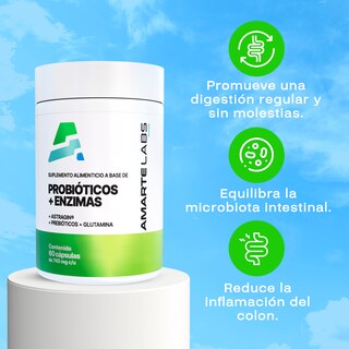 Foto 3 | Suplemento Alimenticio Probioticos + Enzimas Amarte Labs 60 Cápsulas