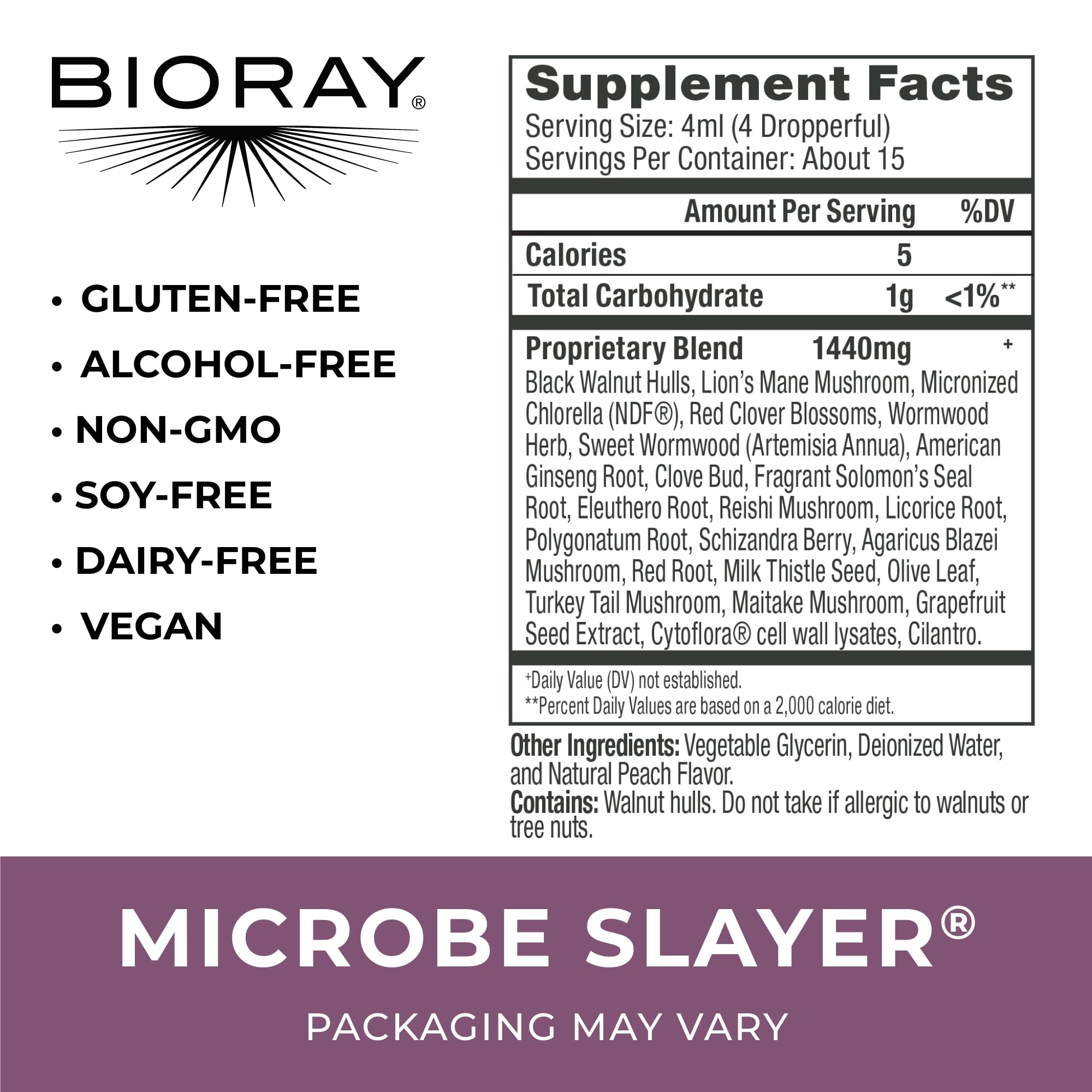 Foto 3 pulgar | El Suplemento Bioray Daily Microbe Slayer 60 Ml Promueve El Equilibrio - Venta Internacional.