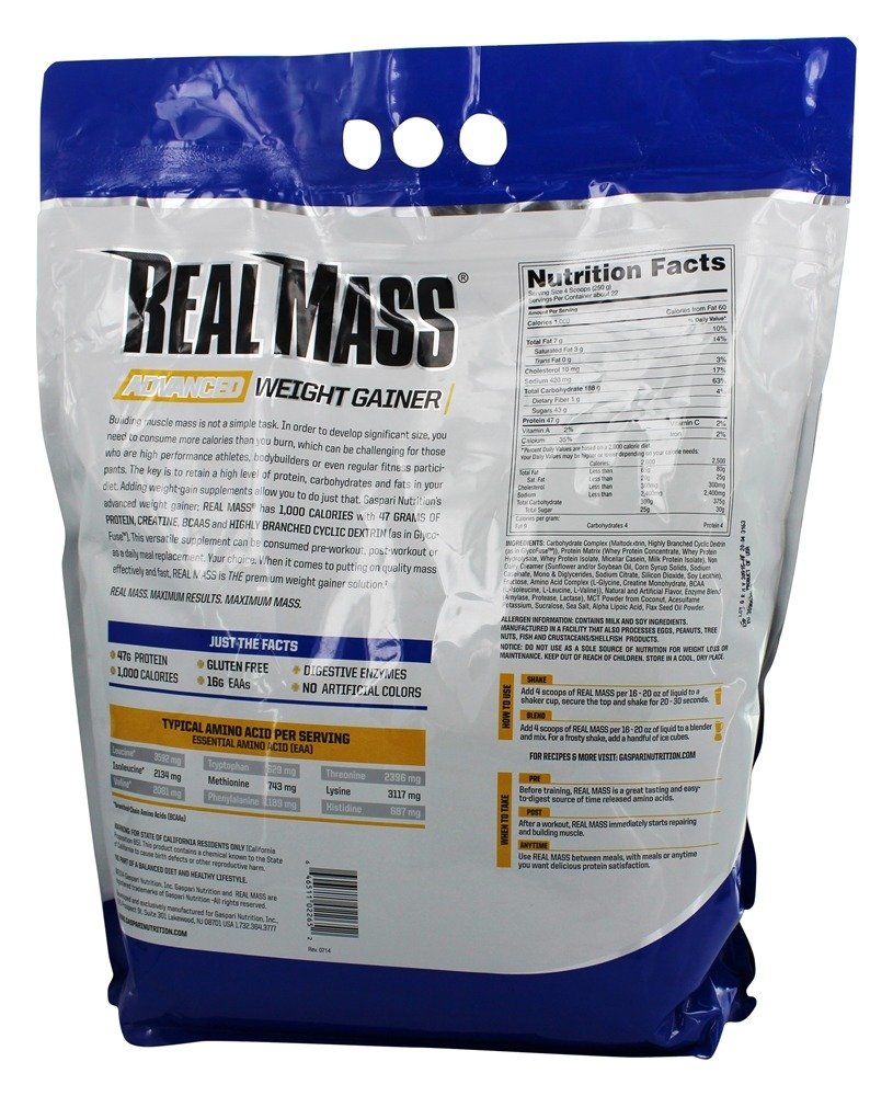 Foto 4 pulgar | Ganador De Peso Gaspari Nutrition Real Mass, 5 Kg, Vainilla - Venta Internacional.