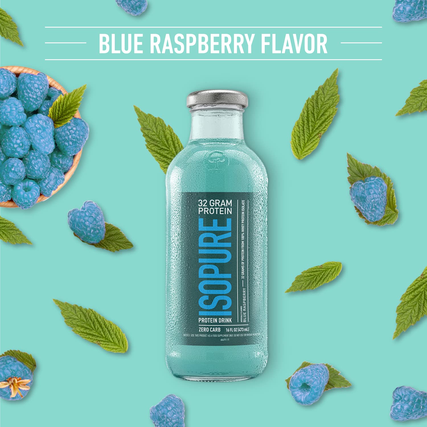 Foto 4 pulgar | Bebida Proteica Isopure Zero Carb 32 G De Proteína De Suero De Frambuesa Azul - Venta Internacional.