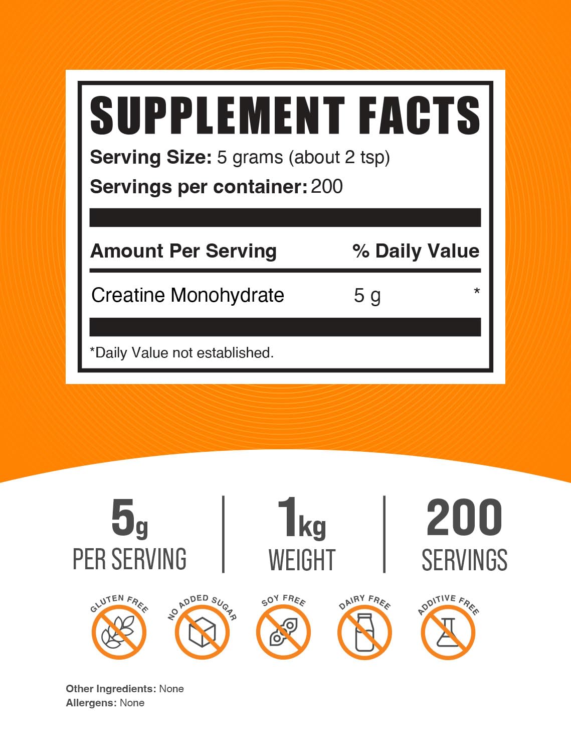 Foto 3 pulgar | Suplemento De Creatina Bulksupplements.com Creatina En Polvo De 1 Kg - Venta Internacional.
