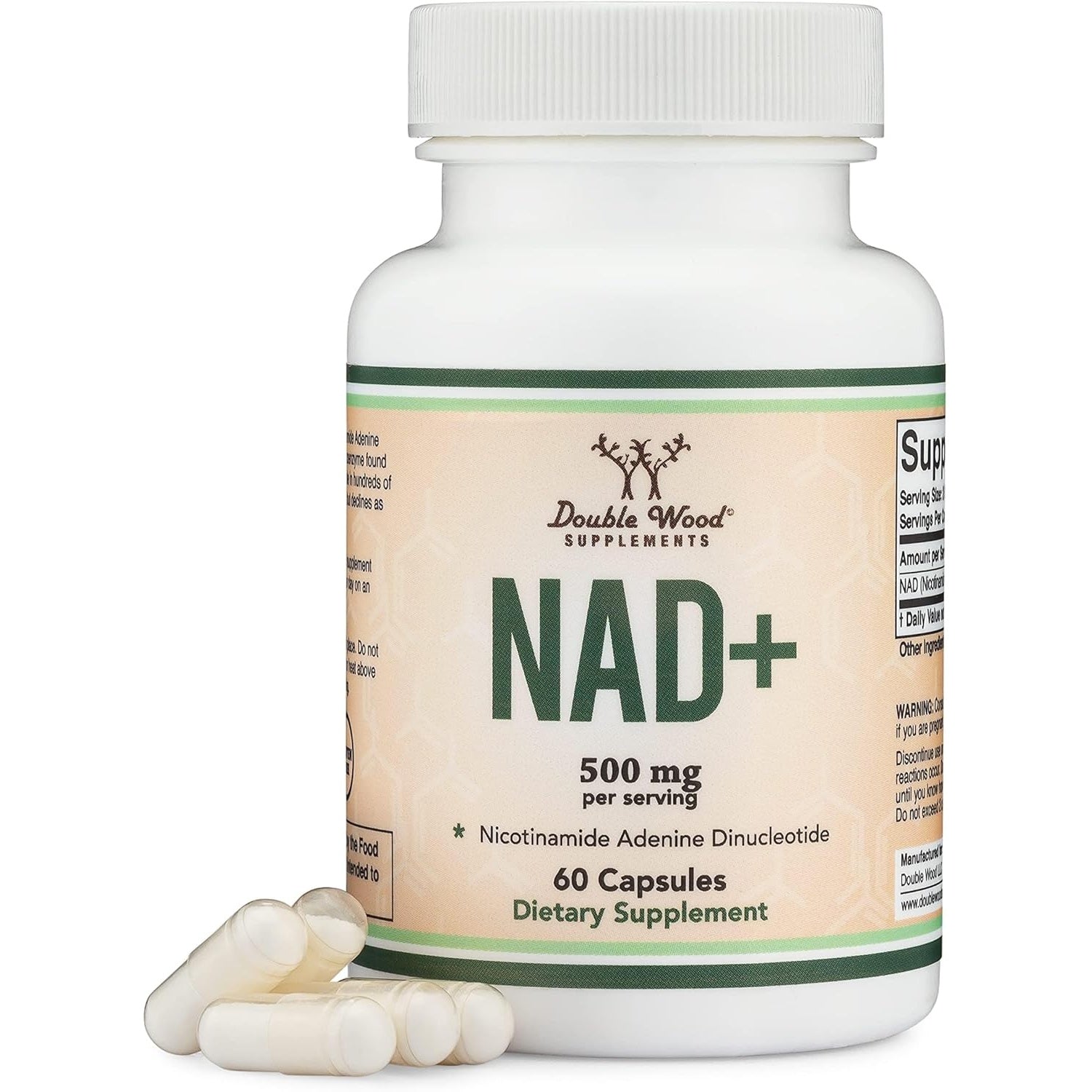 Suplemento Double Wood Nad+ 500mg 60 Cápsulas