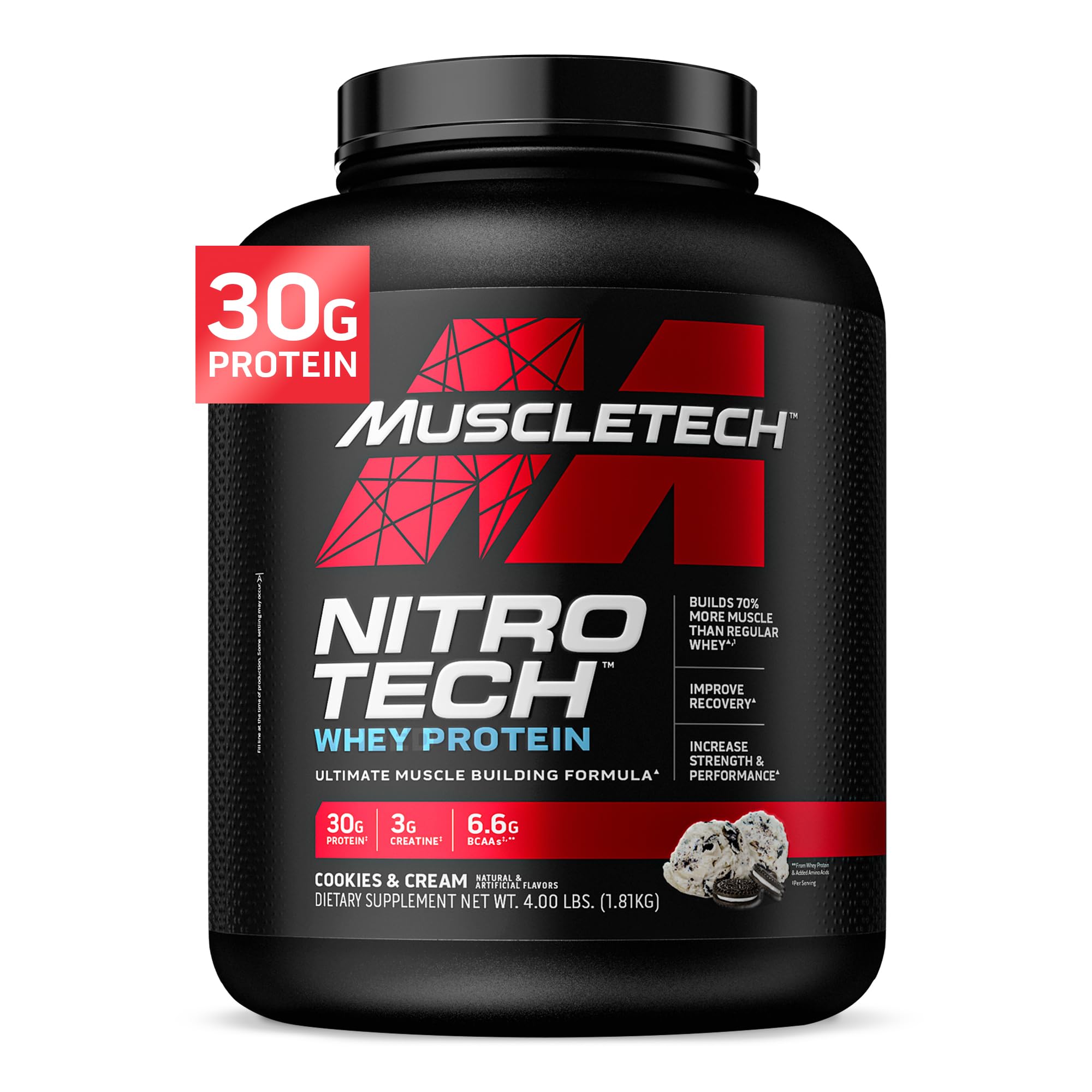 Foto 2 pulgar | Suplemento Proteína en Polvo MuscleTech Nitro-Tech Cookies & Cream 1,8 kg - Venta Internacional