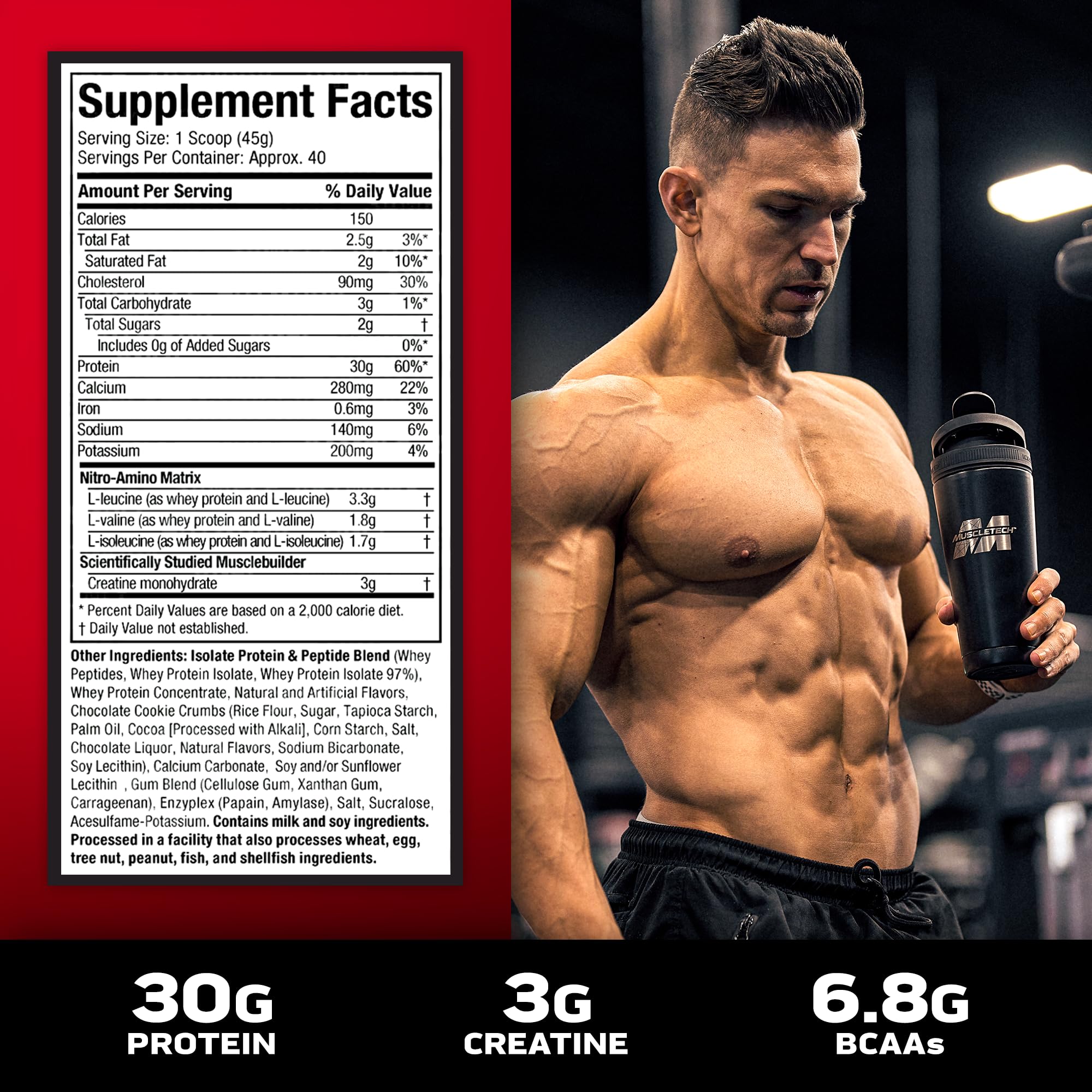 Foto 4 pulgar | Suplemento Proteína en Polvo MuscleTech Nitro-Tech Cookies & Cream 1,8 kg - Venta Internacional