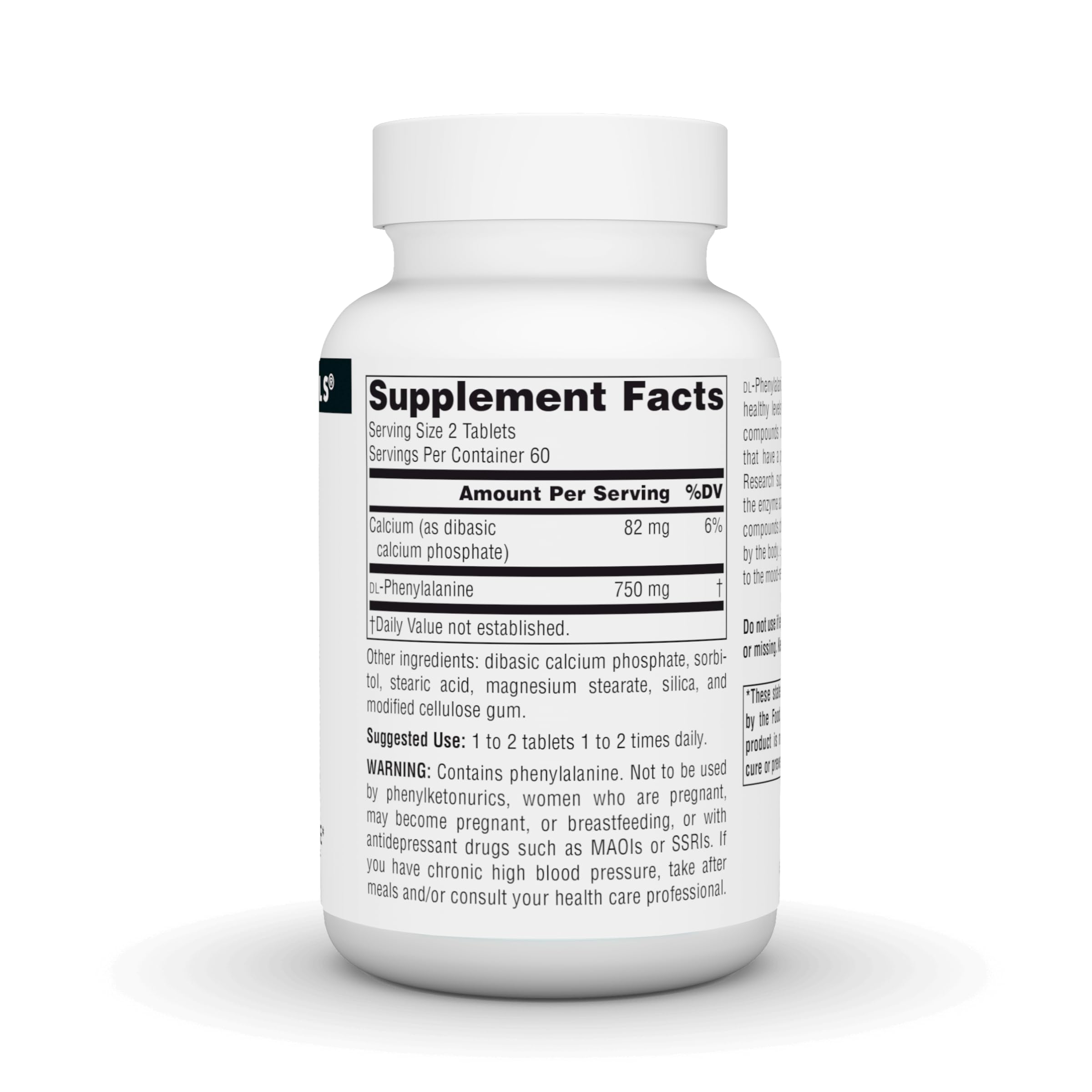 Foto 2 | Supplement Source Naturals Dlpa Dl-fenilalanina 375 Mg 120 Comprimidos - Venta Internacional.