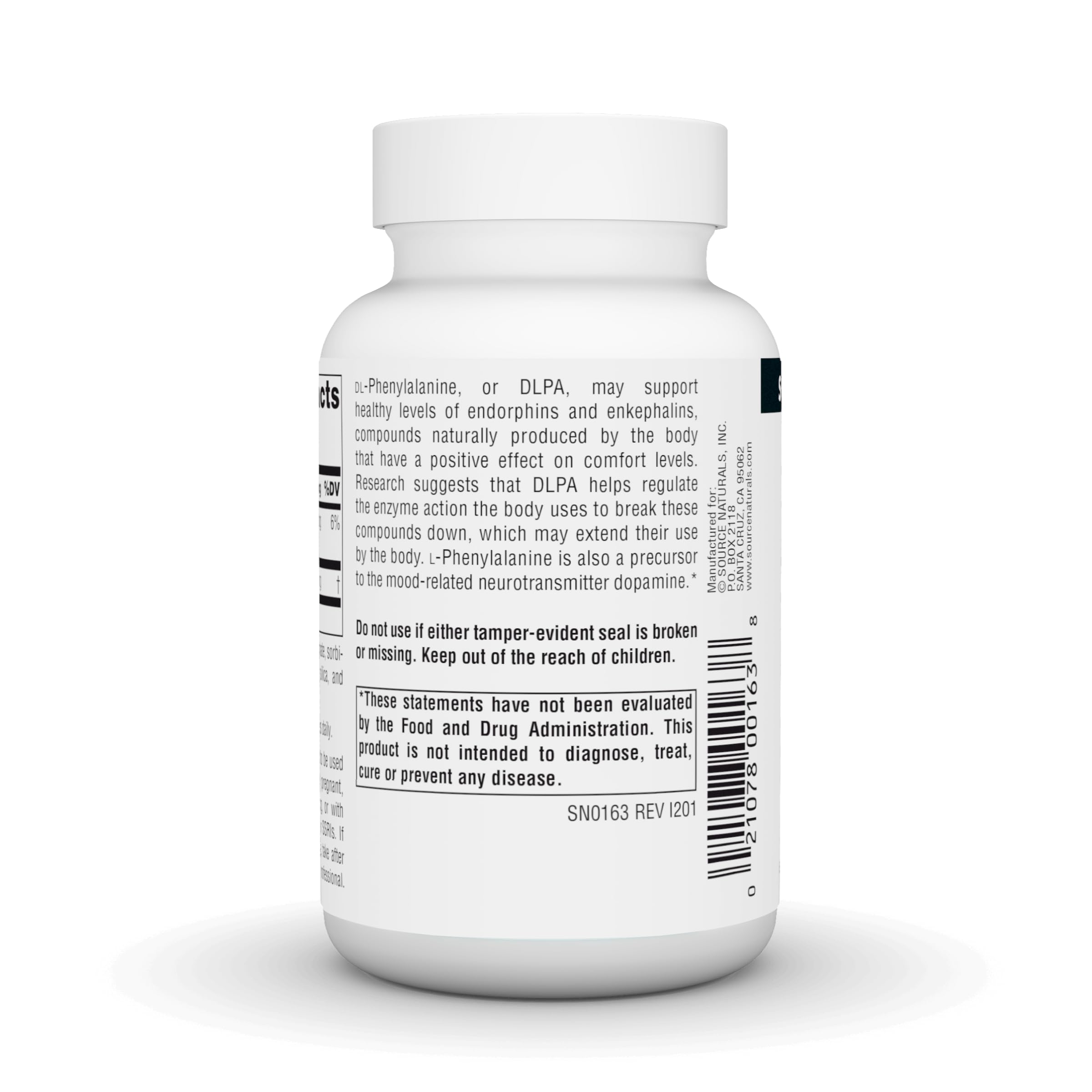 Foto 3 | Supplement Source Naturals Dlpa Dl-fenilalanina 375 Mg 120 Comprimidos - Venta Internacional.