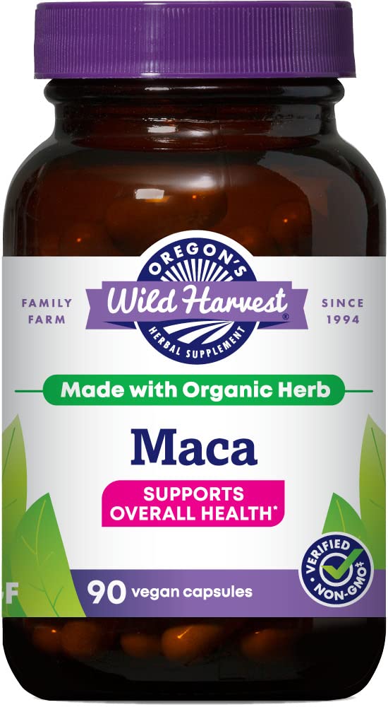 Foto 1 | Suplemento Orgánico De Raíz De Maca Orgánica De Oregon Wild Harvest 90 Cápsulas - Venta Internacional.