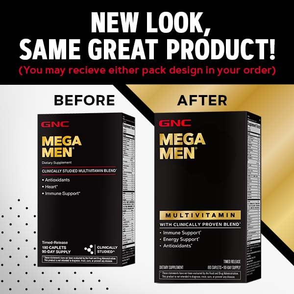 Foto 4 | Suplemento Multivitamínico Gnc Mega Men 180 Tabletas - Venta Internacional.