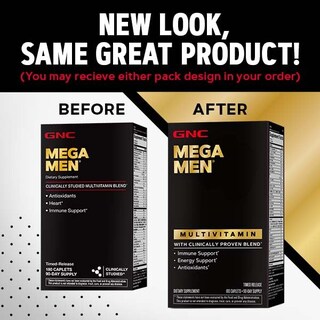 Foto 4 | Suplemento Multivitamínico Gnc Mega Men 180 Tabletas - Venta Internacional.