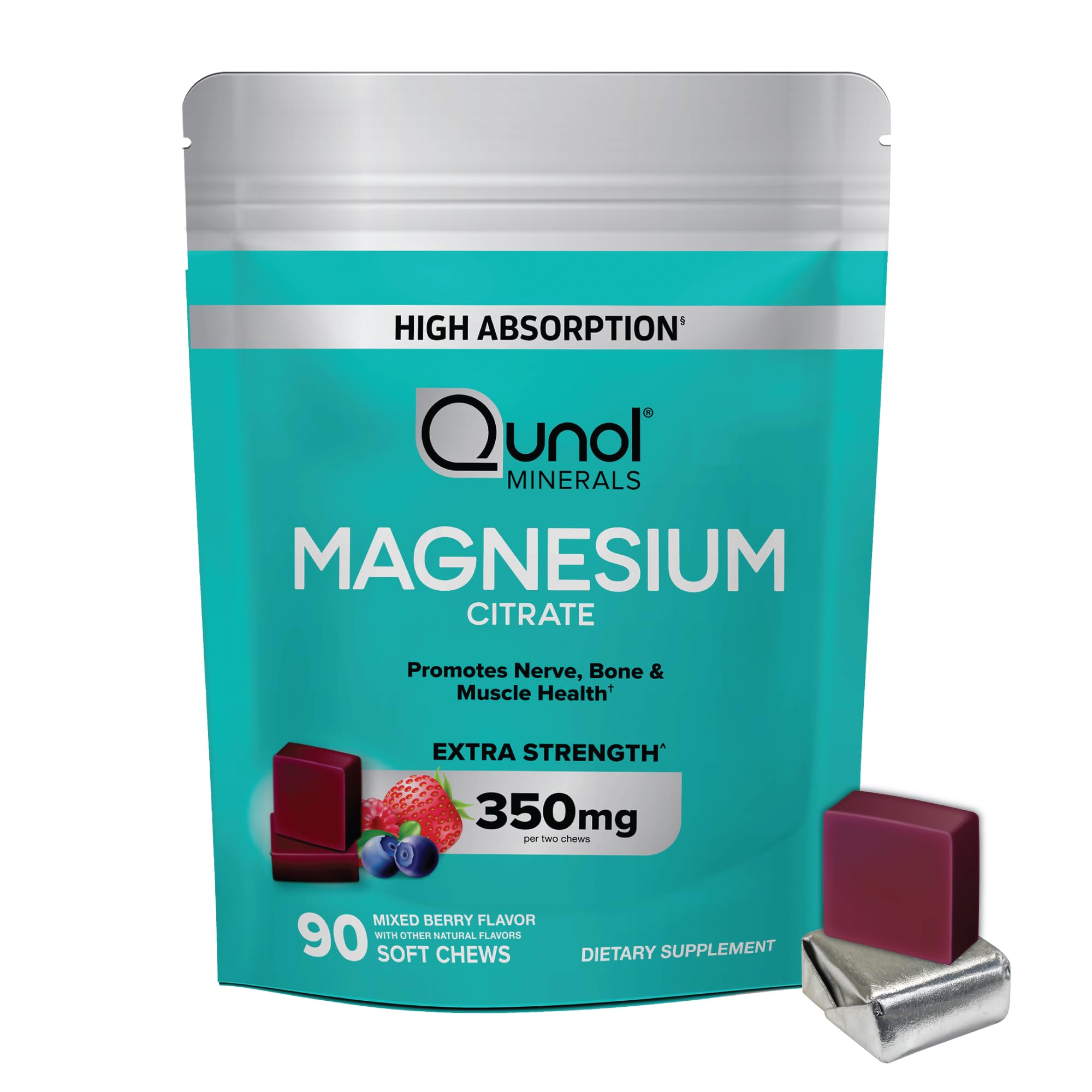 Foto 2 pulgar | Suplemento Qunol Para Masticar Con Citrato De Magnesio, 350 Mg, 90 Unidades - Venta Internacional.