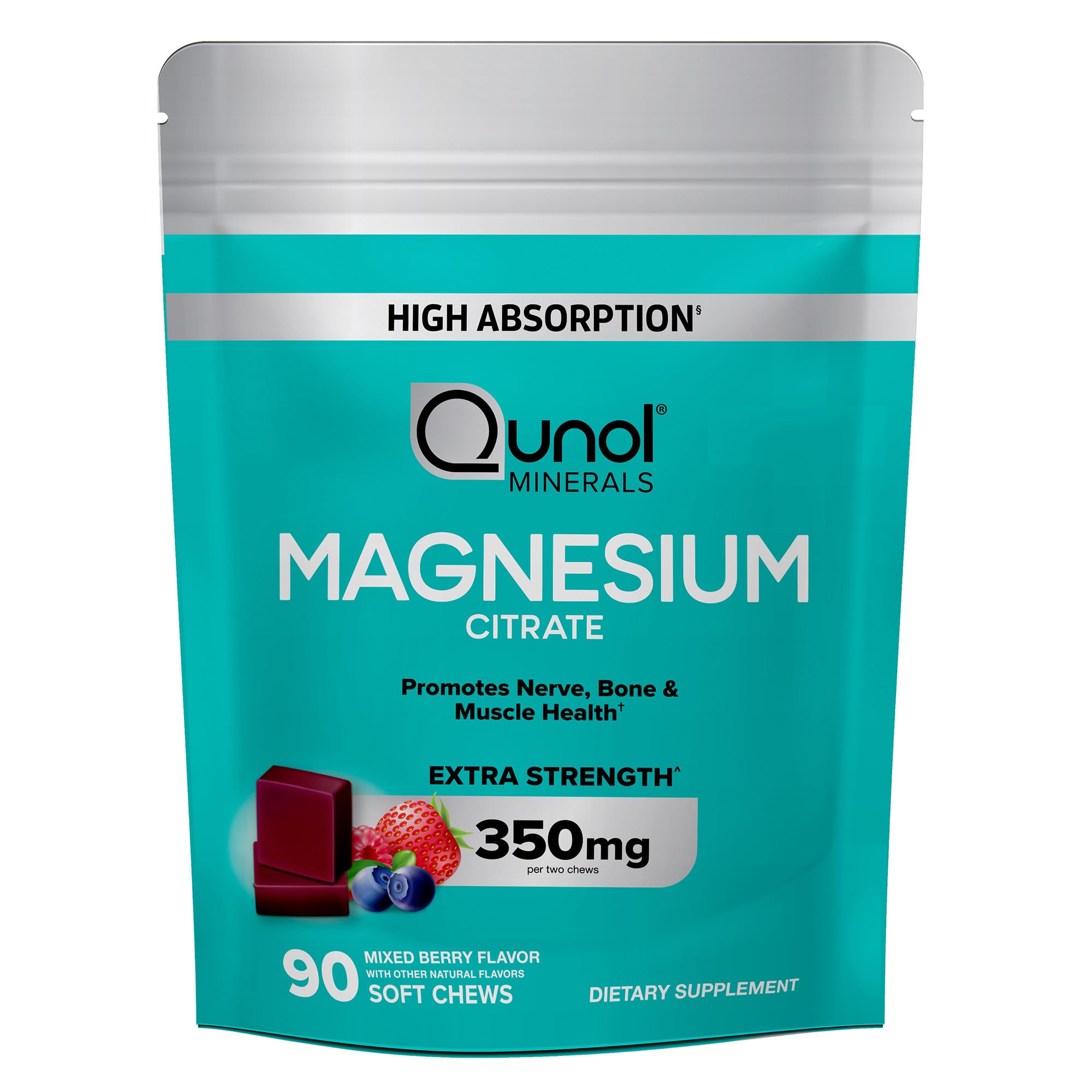 Foto 5 pulgar | Suplemento Qunol Para Masticar Con Citrato De Magnesio, 350 Mg, 90 Unidades - Venta Internacional.