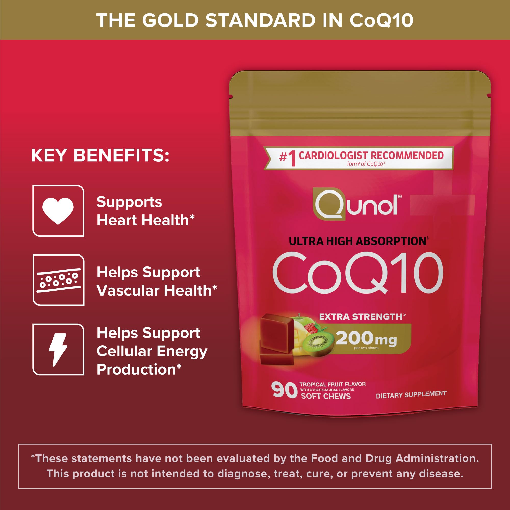 Foto 5 pulgar | Suplemento Qunol Coq10 Para Masticar, 200 Mg, 90 Unidades - Venta Internacional.