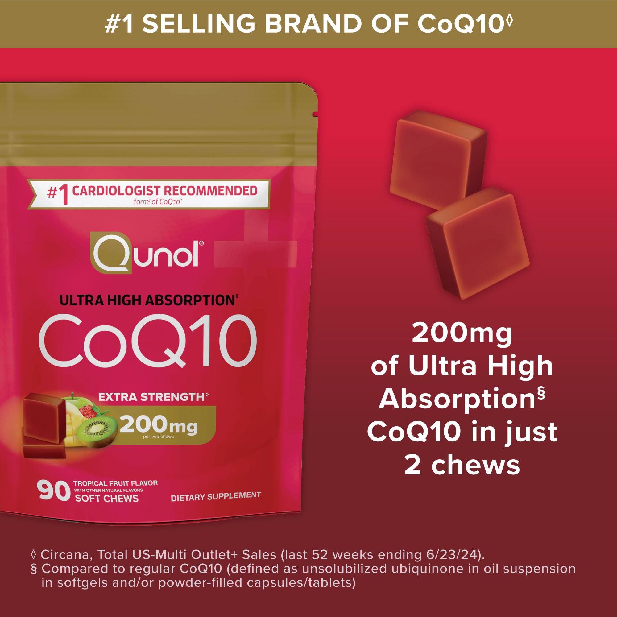 Foto 7 pulgar | Suplemento Qunol Coq10 Para Masticar, 200 Mg, 90 Unidades - Venta Internacional.