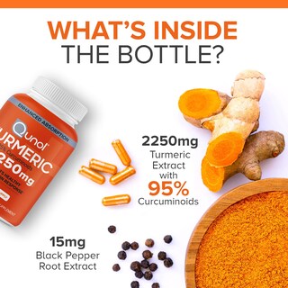 Foto 6 | Suplemento De Curcumina De Cúrcuma Qunol 2250 Mg Con Pimienta Negra - Venta Internacional.