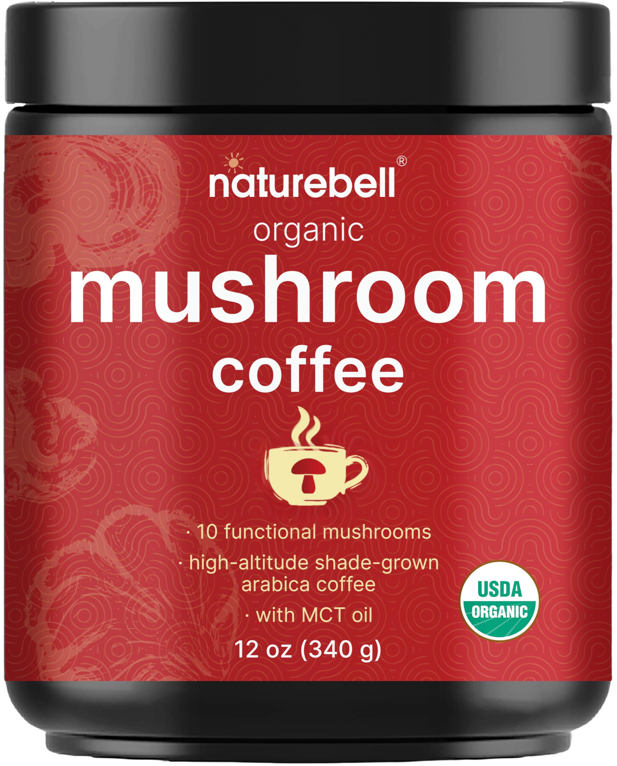 Foto 2 pulgar | Hongo Orgánico Coffee Naturebell Con Aceite Mct, 355 Ml, 85 Porciones - Venta Internacional.