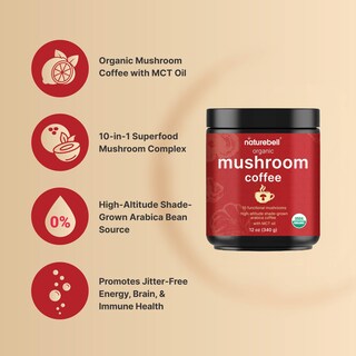Foto 3 | Hongo Orgánico Coffee Naturebell Con Aceite Mct, 355 Ml, 85 Porciones - Venta Internacional.
