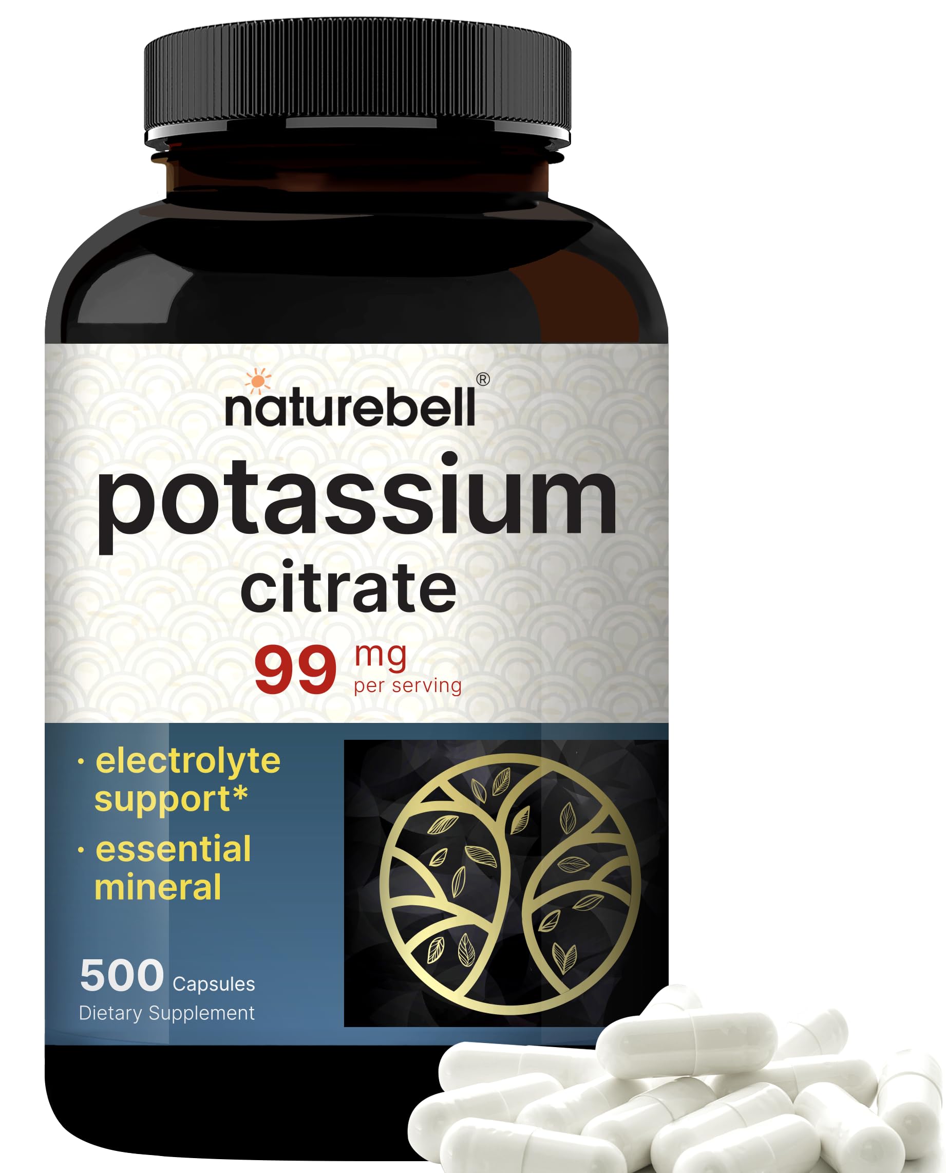 Foto 2 pulgar | Suplemento De Citrato De Potasio Naturebell 99 Mg 500 Cápsulas - Venta Internacional.