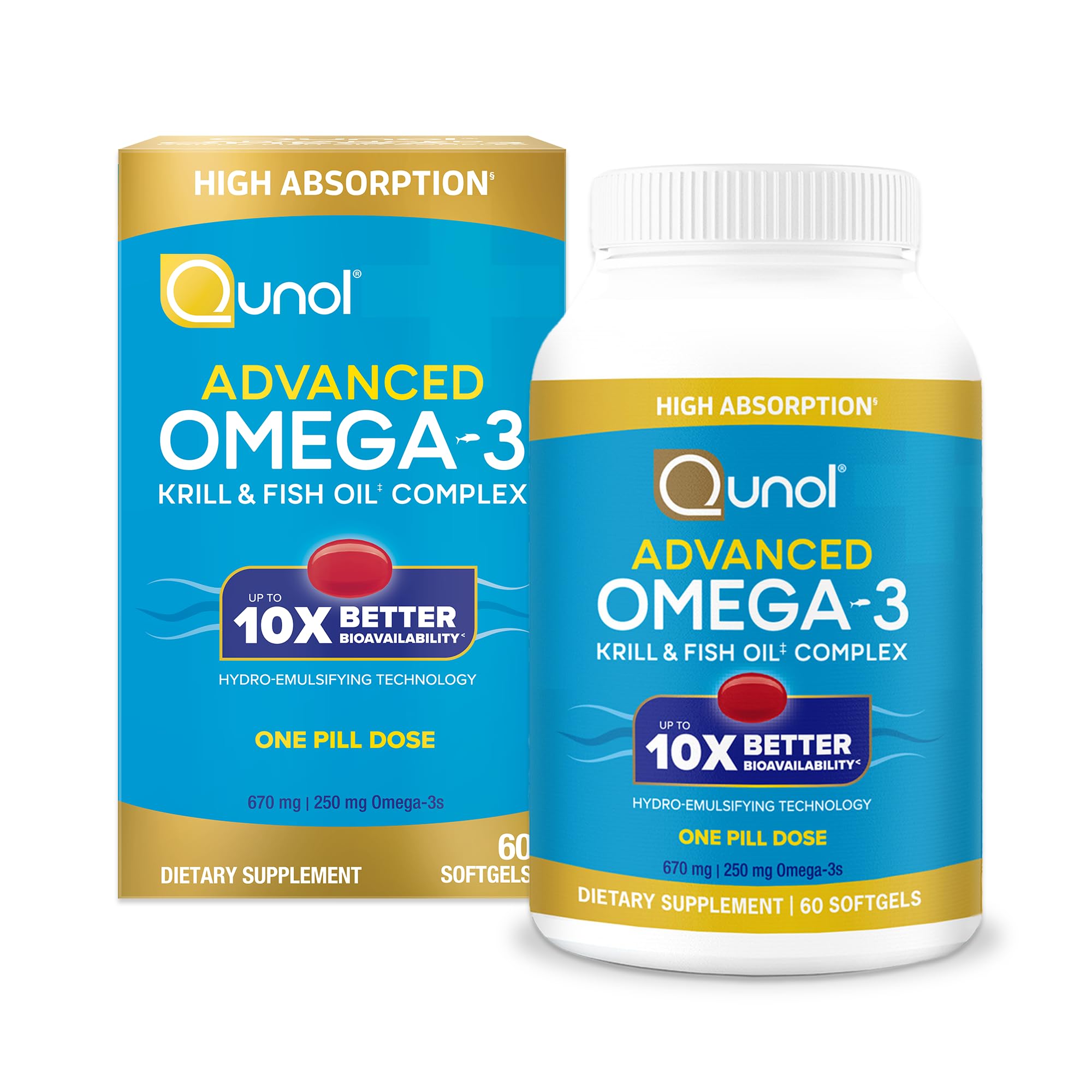 Foto 2 pulgar | Suplemento Qunol Advanced Omega 3 De Aceite De Krill Y Pescado, 60 Unidades - Venta Internacional.