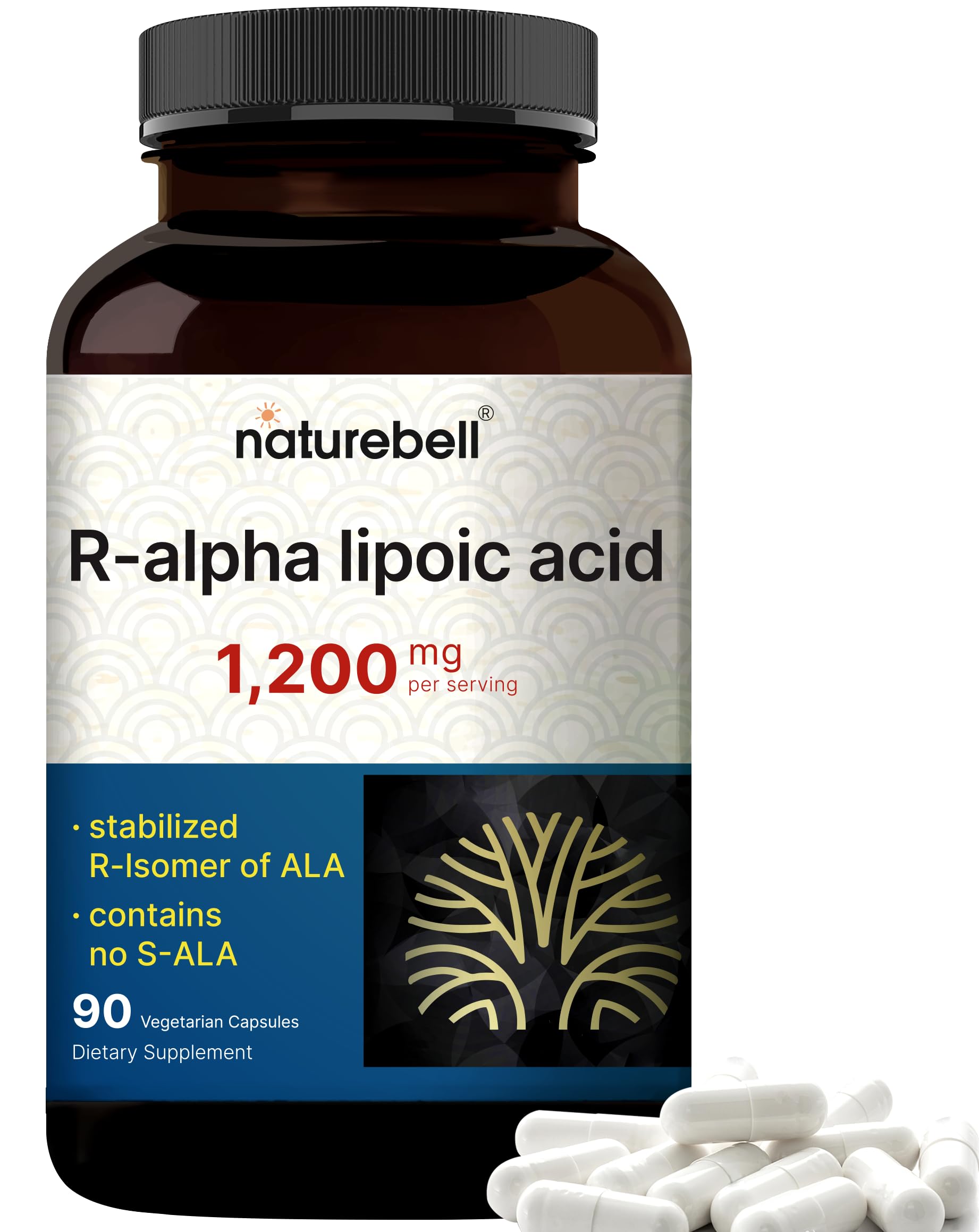 Foto 2 pulgar | Suplemento Naturebell R De Ácido Alfa Lipoico 1200 Mg 90 Cápsulas - Venta Internacional.