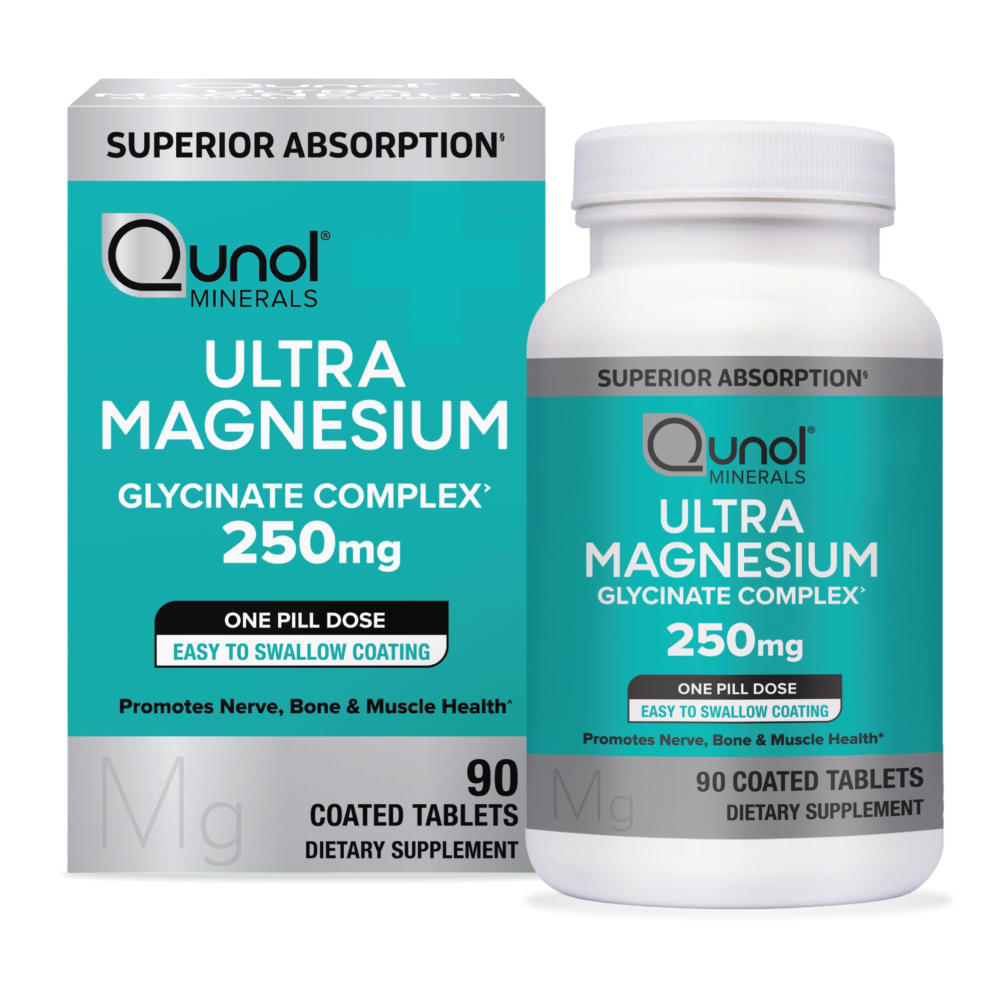 Foto 2 pulgar | Suplemento Del Complejo De Glicinato De Magnesio Qunol 250 Mg 90 Comprimidos - Venta Internacional.