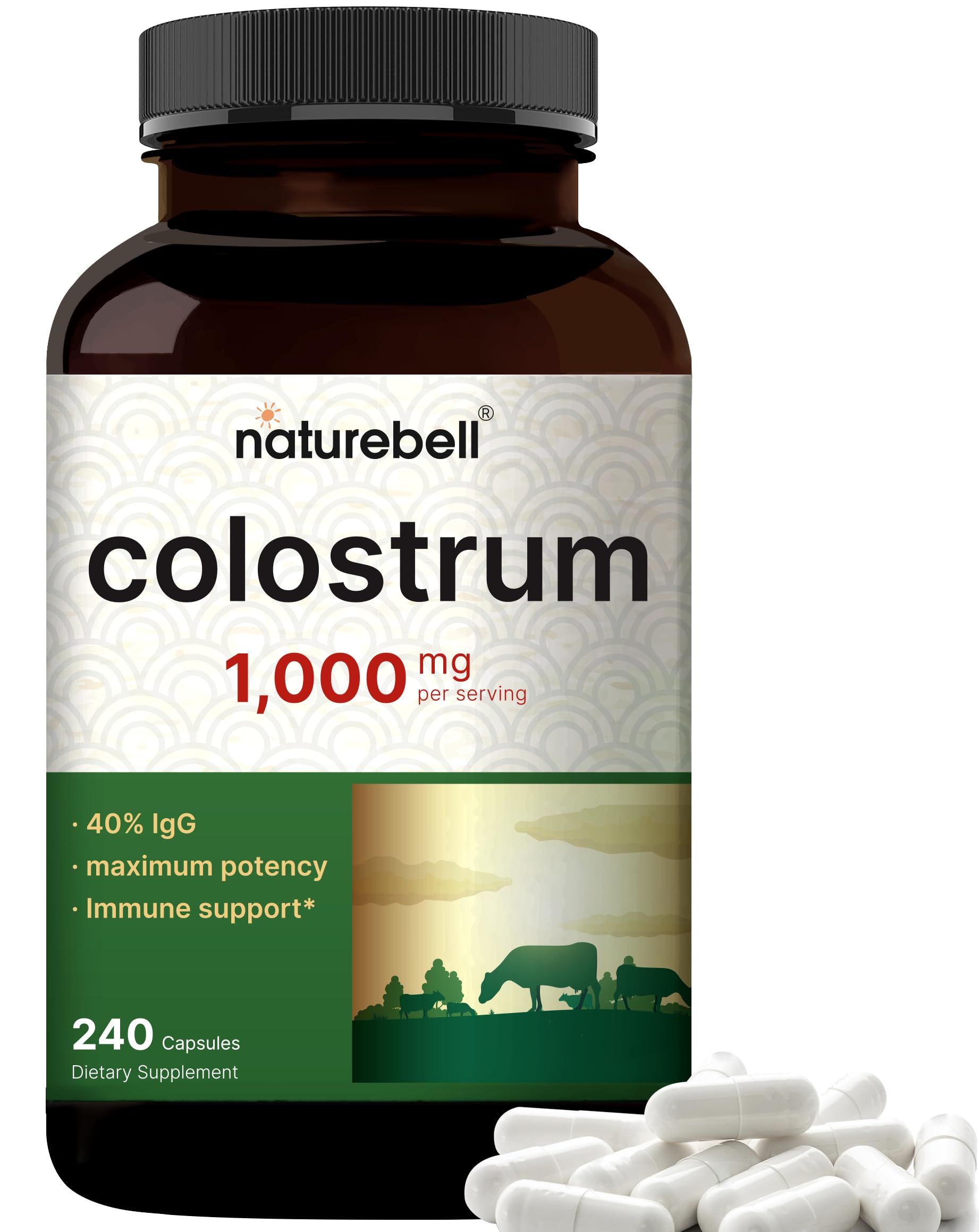 Foto 2 pulgar | Suplemento De Calostro Naturebell 1000 Mg 240 Cápsulas - Venta Internacional.