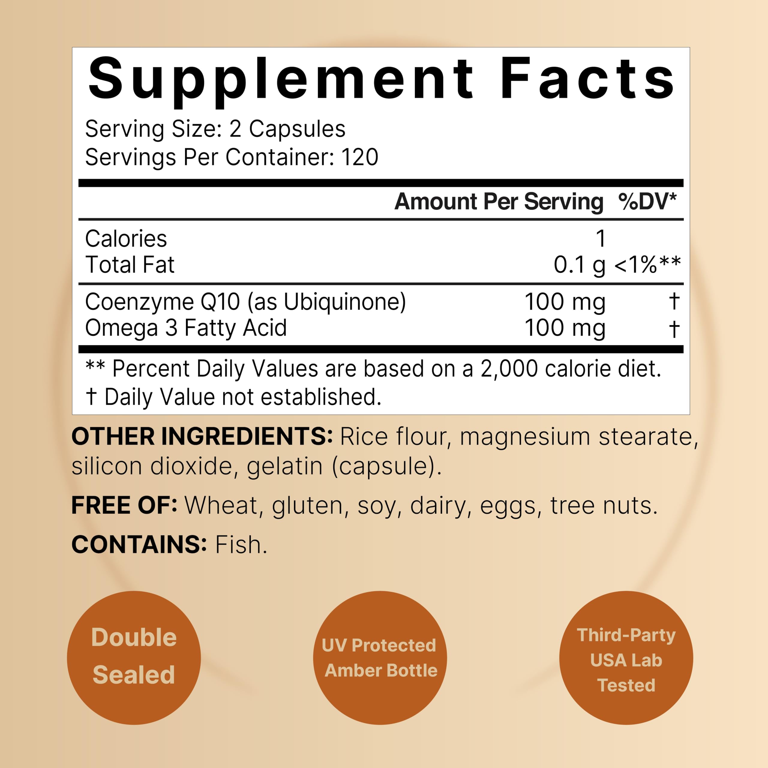 Foto 3 pulgar | Suplemento Naturebell Coq10 (ubiquinona) 100 Mg Con Omega-3 - Venta Internacional.