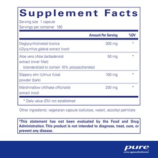 Foto 2 | Suplementos Para La Salud Intestinal Pure Encapsulations Dgl Plus 180 Cápsulas - Venta Internacional.