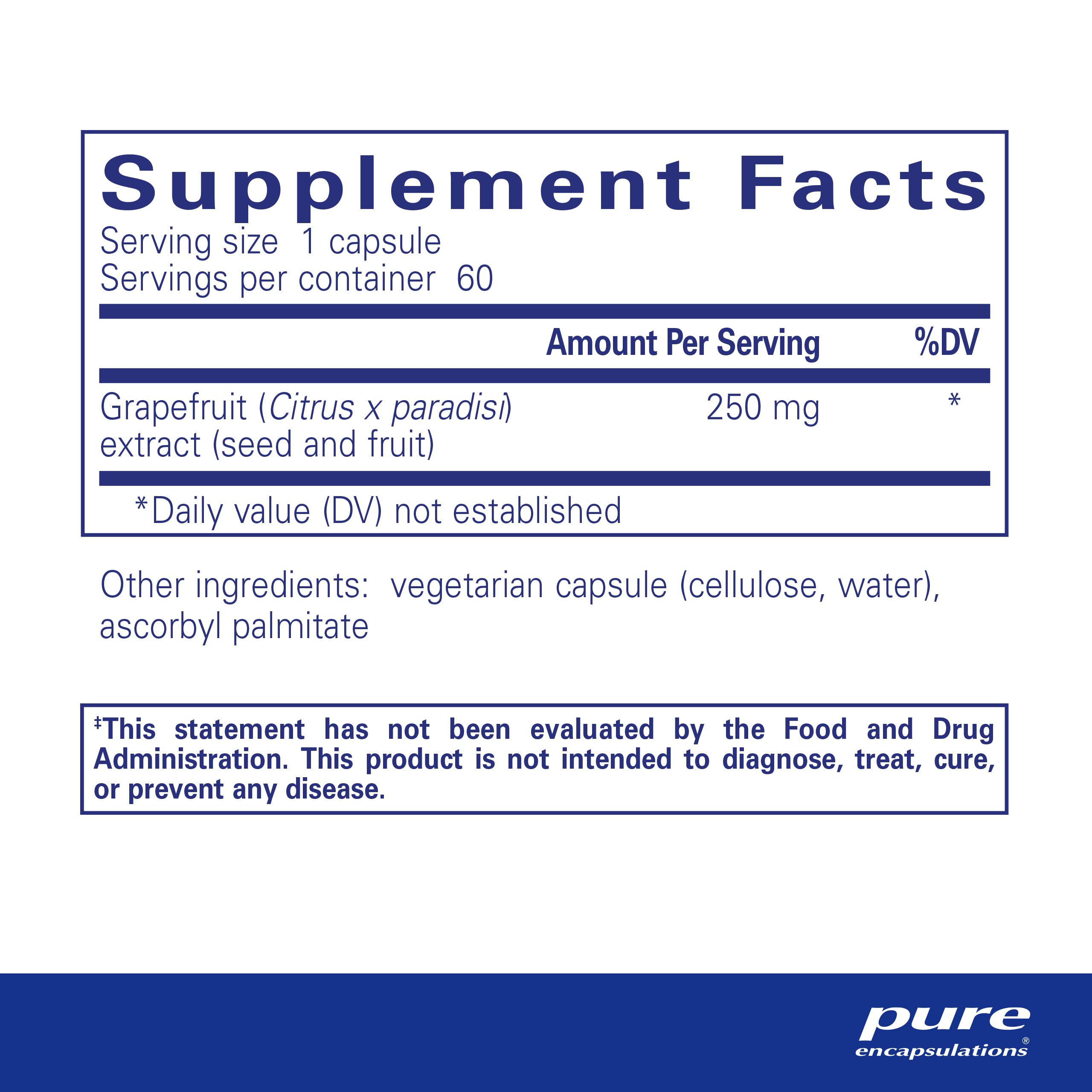 Foto 3 pulgar | Extracto De Semilla De Pomelo Supplement Pure Encapsulations 60 Cápsulas - Venta Internacional.