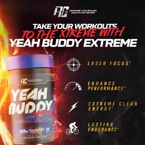 Foto 4 pulgar | Pre Entreno Yeah Buddy Xtreme Ronnie Coleman 30 Servicios Strawberry Lemonade