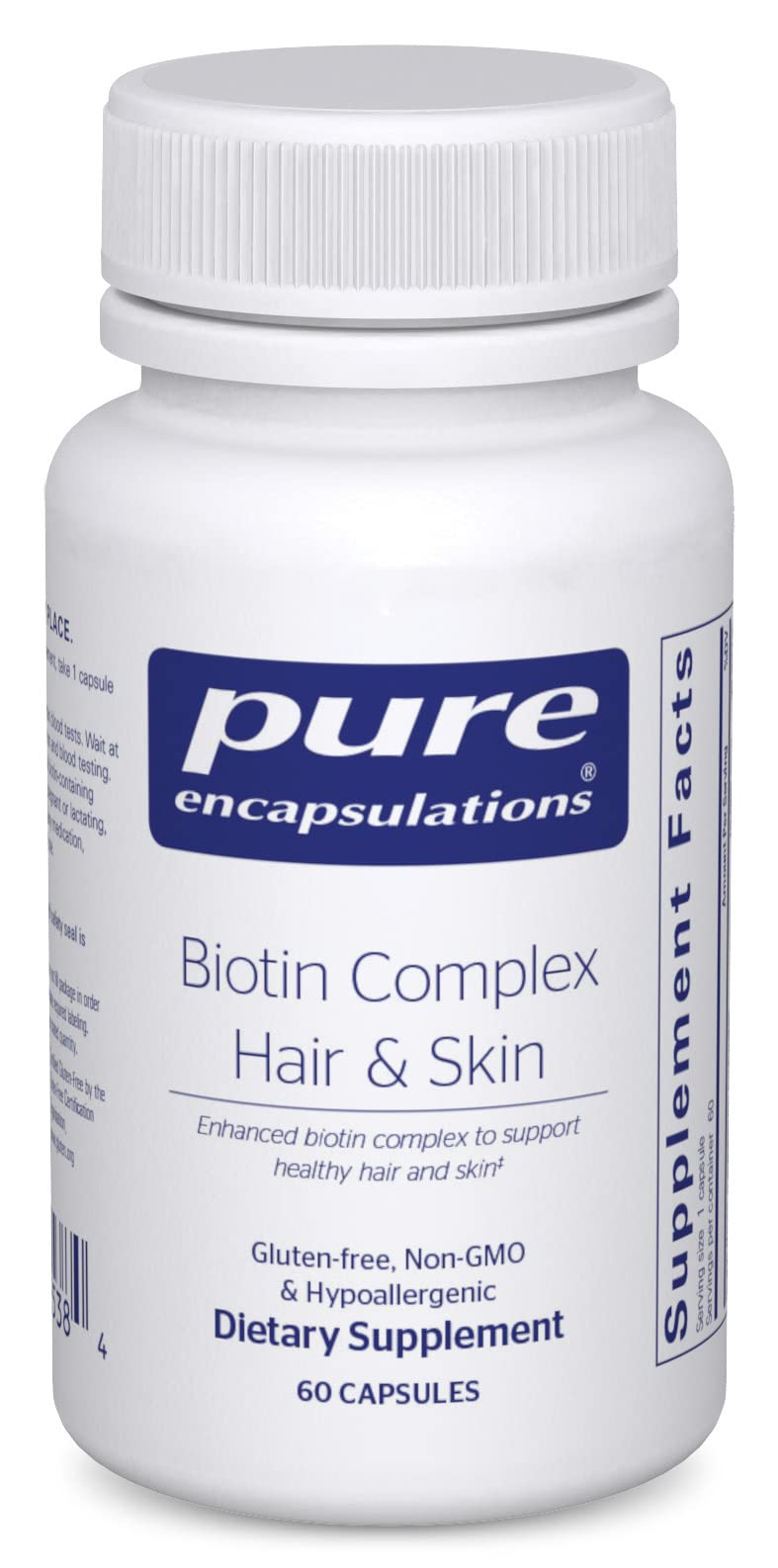 Foto 2 pulgar | Suplemento Pure Encapsulations, Complejo De Biotina Para Cabello Y Piel, 60 Cápsulas - Venta Internacional.
