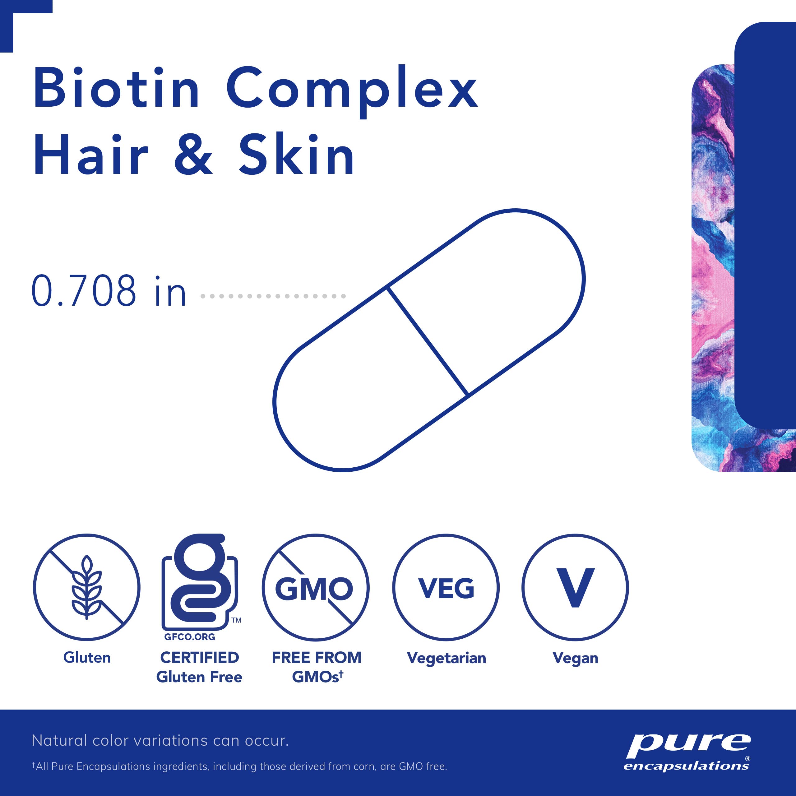 Foto 4 pulgar | Suplemento Pure Encapsulations, Complejo De Biotina Para Cabello Y Piel, 60 Cápsulas - Venta Internacional.