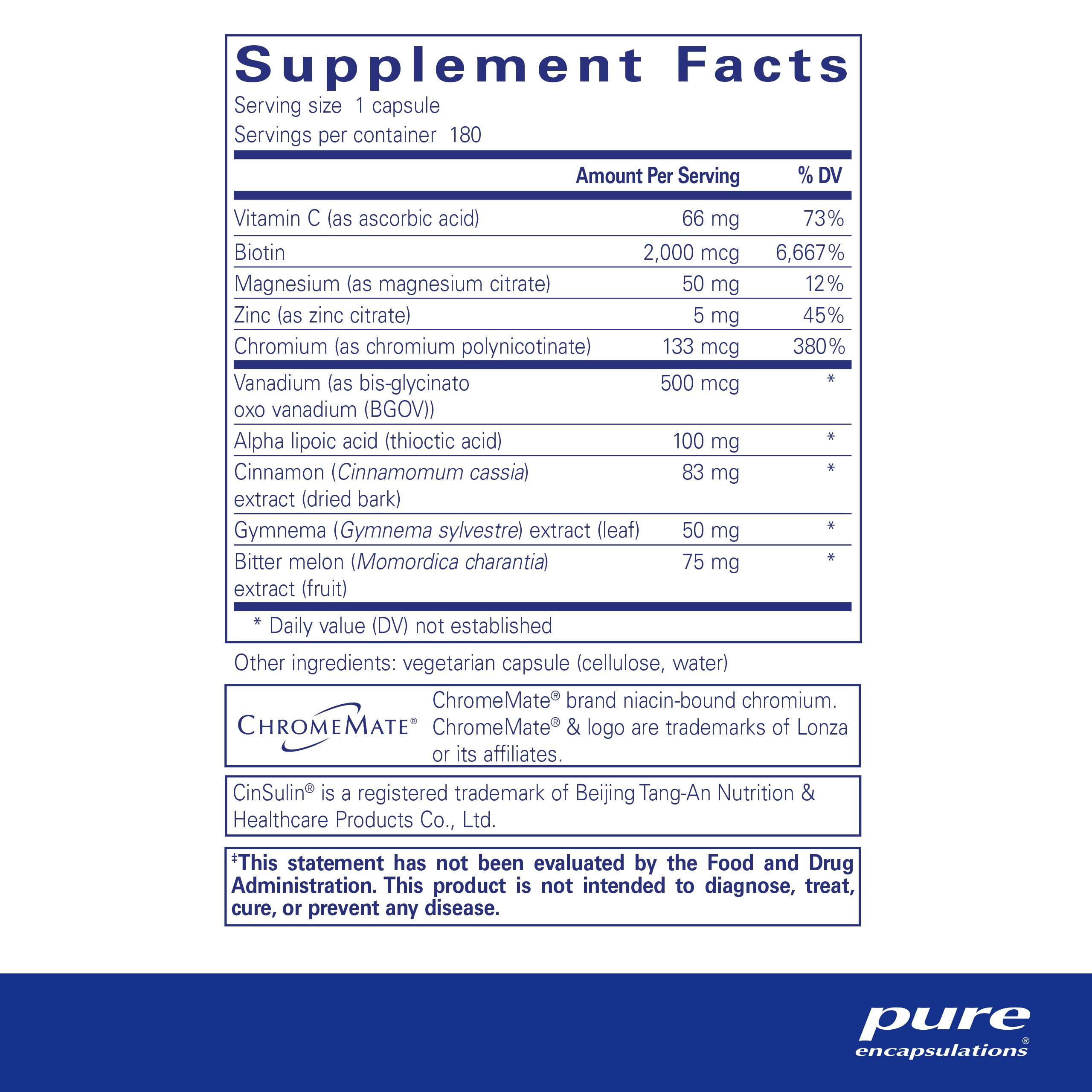 Foto 3 pulgar | Suplemento Pure Encapsulations Glucofunction 180 Cápsulas - Venta Internacional.