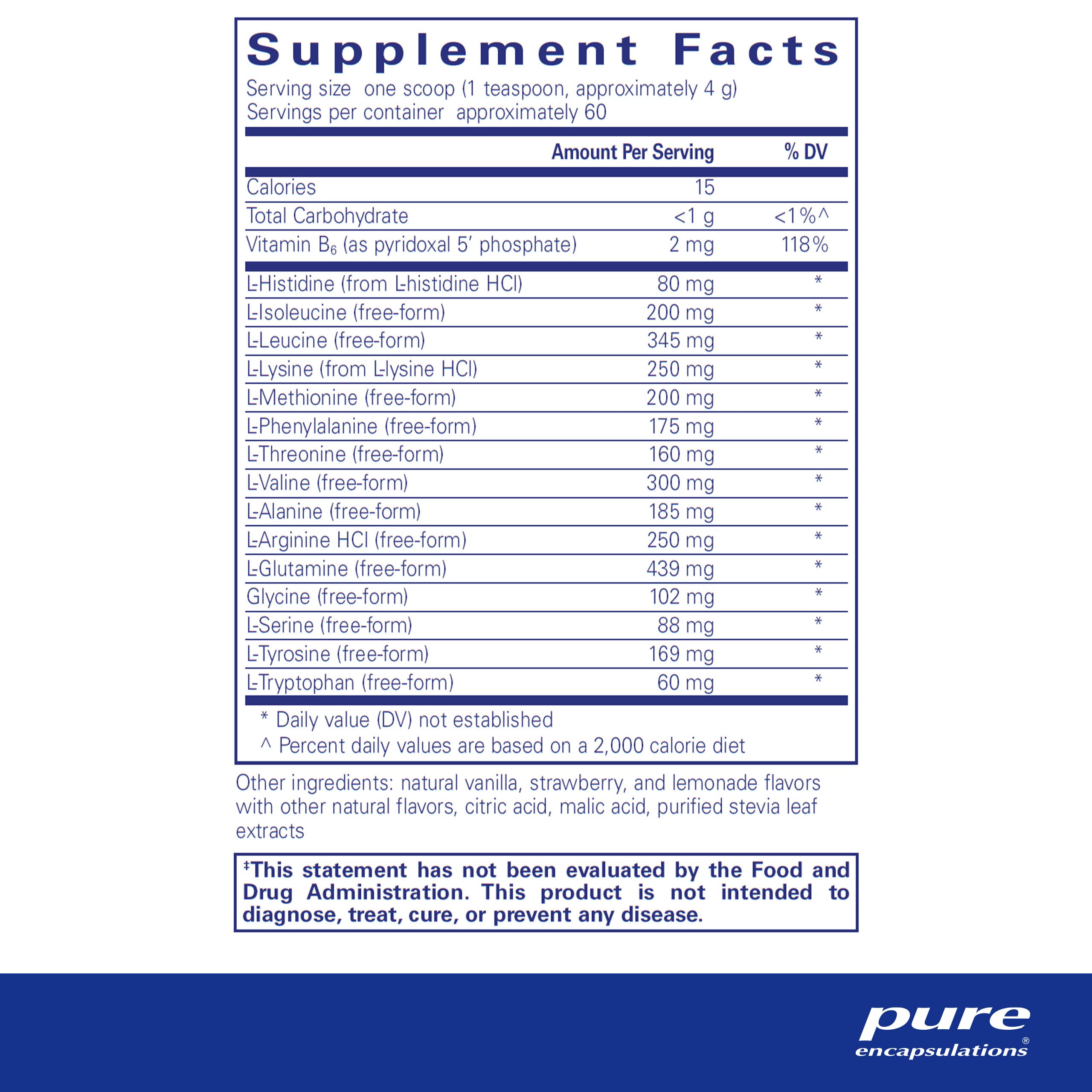 Foto 3 pulgar | Suplemento Pure Encapsulations Amino Replete En Polvo De 250 Ml - Venta Internacional.