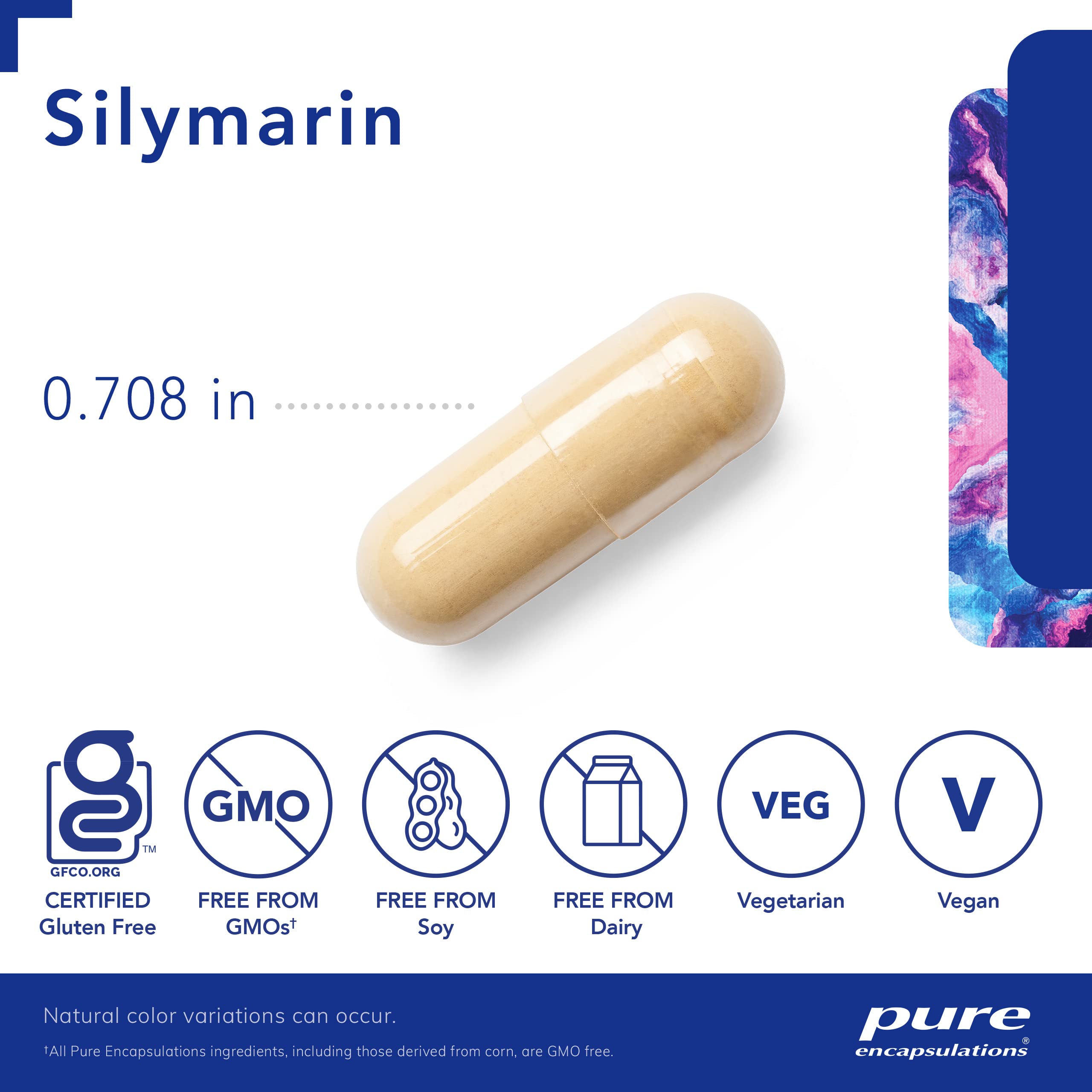 Foto 4 pulgar | Supplement Pure Encapsulations Silymarin 250 Mg De Cardo Mariano - Venta Internacional.
