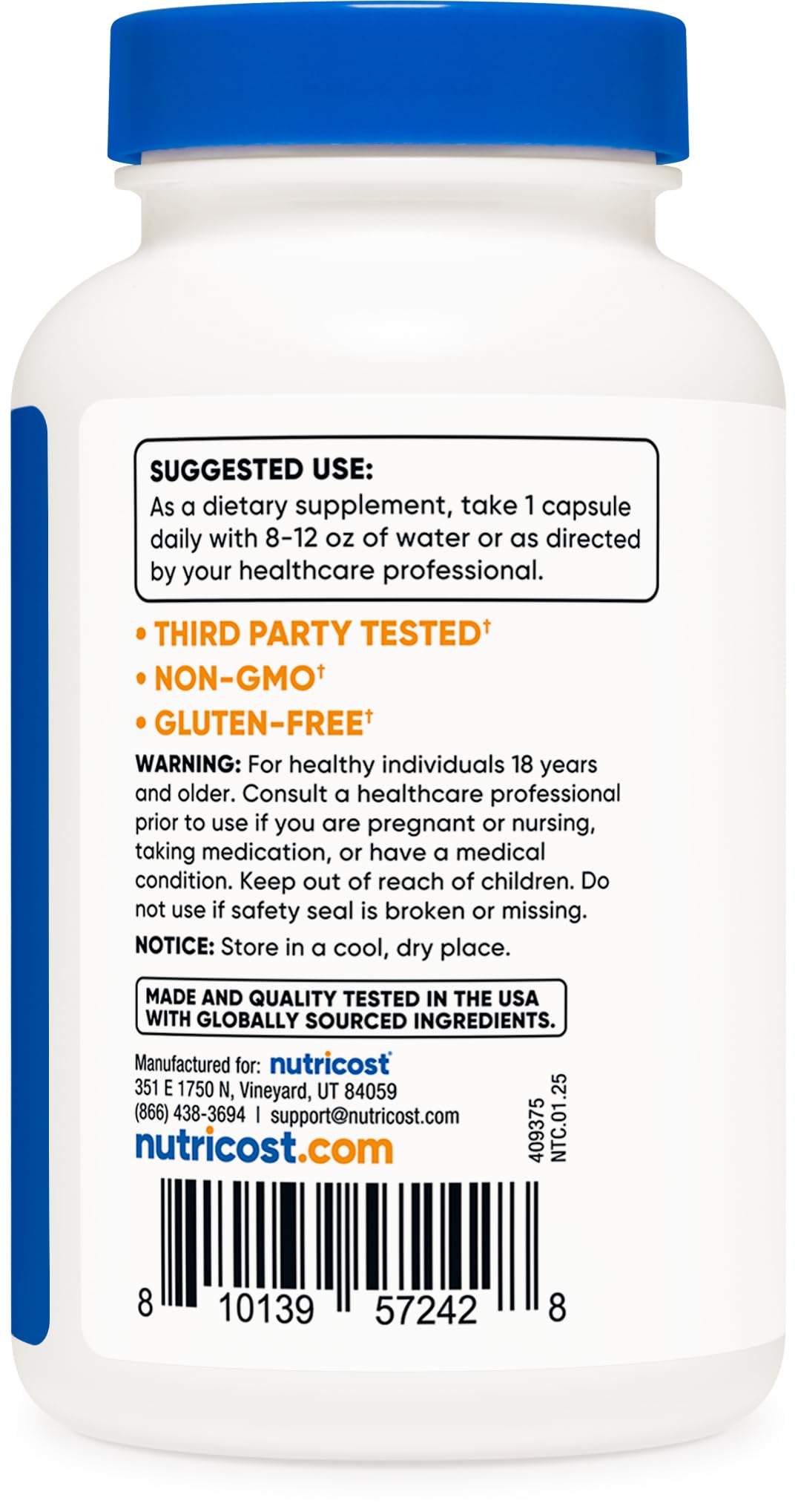 Foto 4 | Suplemento: Extracto De Regaliz Desglicirricinado Nutricost Dgl - Venta Internacional.
