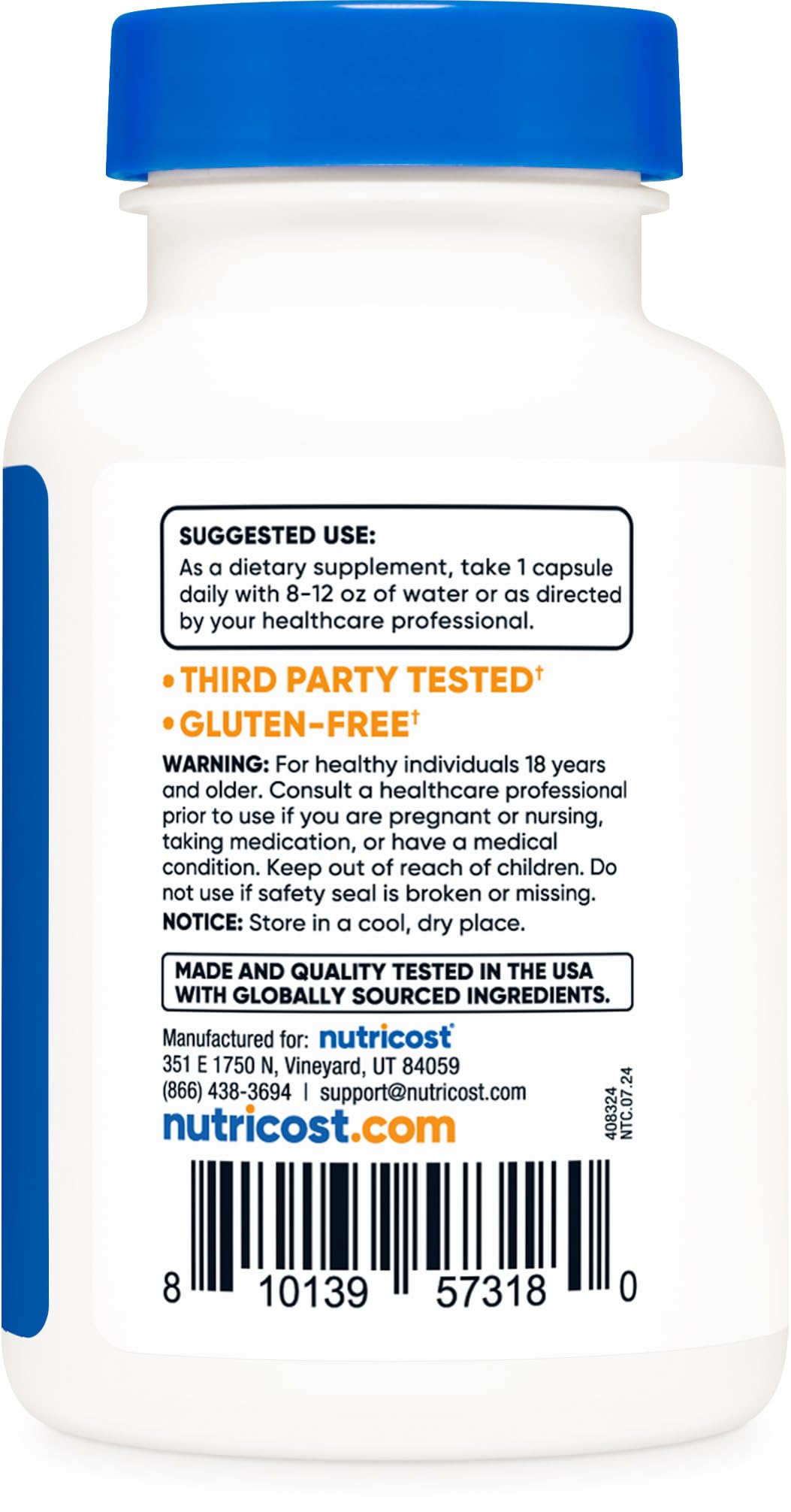 Foto 5 pulgar | Suplemento Nutricost Bioperine Black Pepper Extract 10 Mg - Venta Internacional.