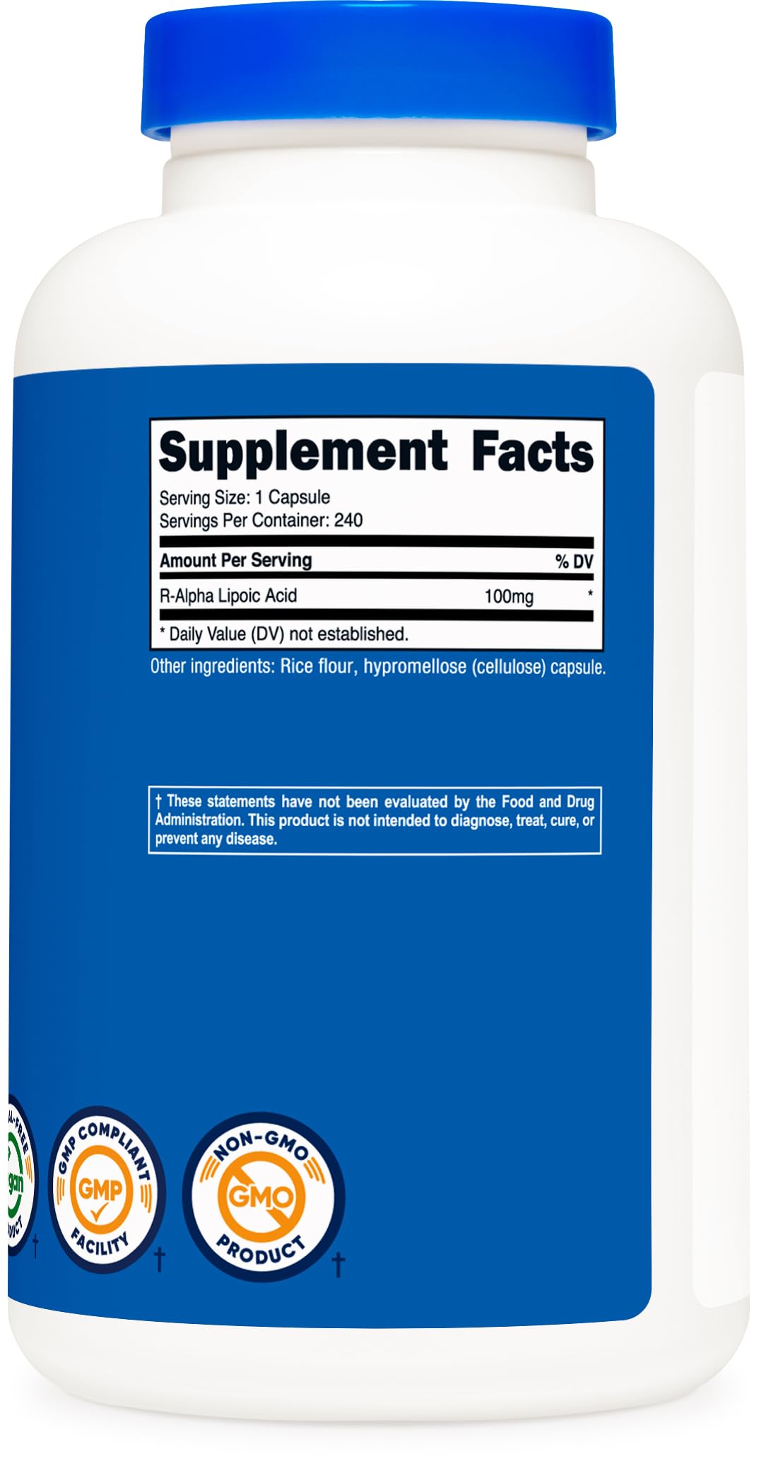 Foto 6 pulgar | Suplemento Nutricost De Ácido R-alfa Lipoico 100 Mg 240 Cápsulas - Venta Internacional.