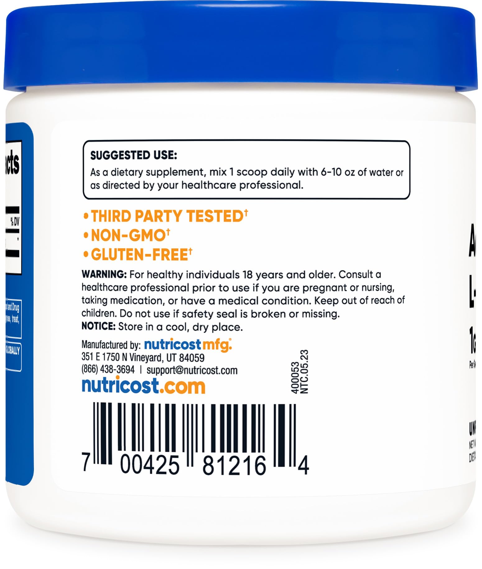 Foto 4 | Suplemento Nutricost Acetil L-carnitina 1000 Mg 100 Porciones - Venta Internacional.