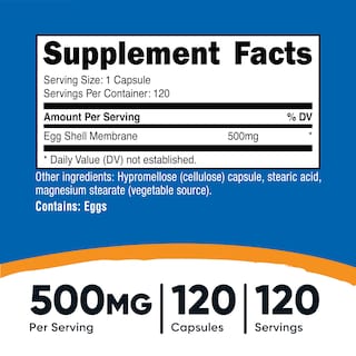 Foto 2 | Suplemento Nutricost Egg Shell Membrane 500 Mg 120 Cápsulas - Venta Internacional.