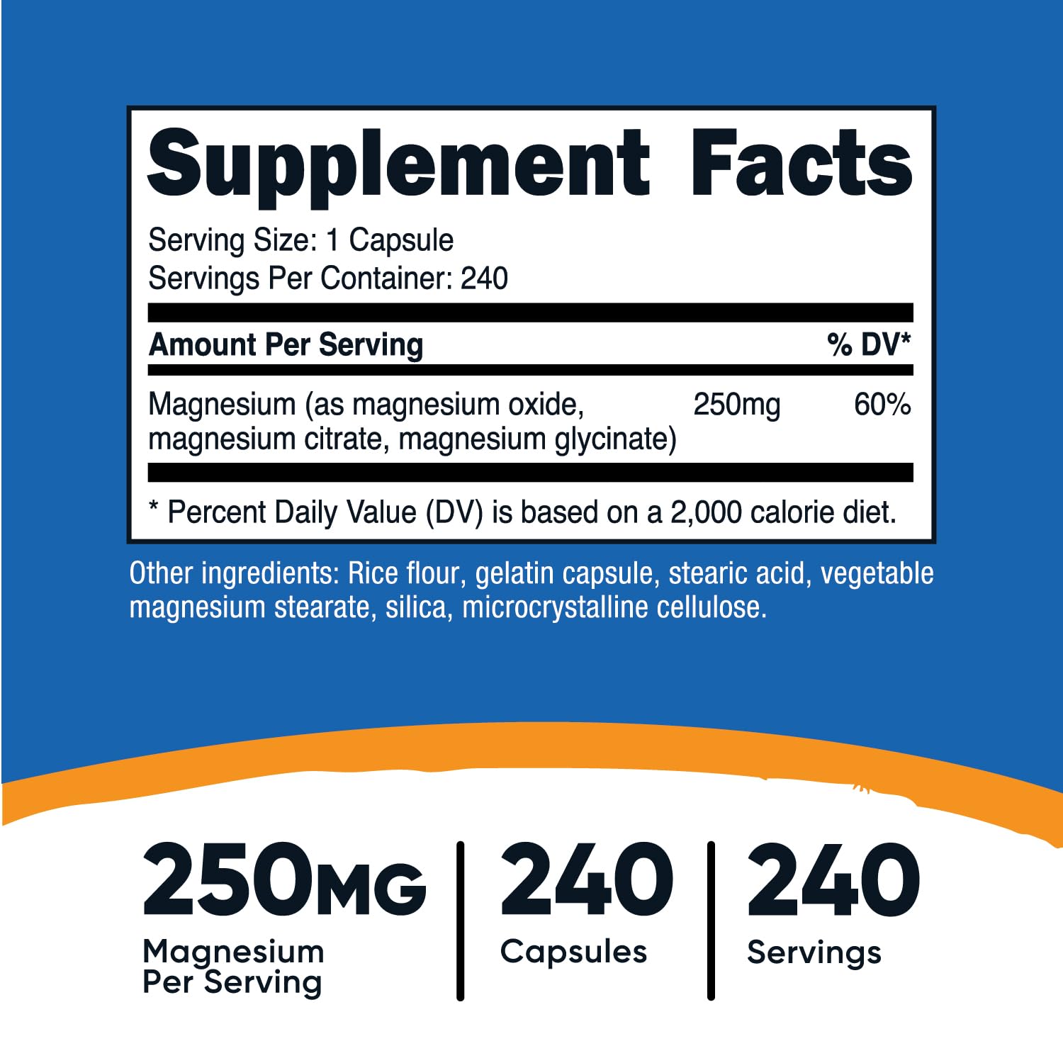 Foto 3 pulgar | Suplemento Nutricost Magnesium Complex 250 Mg 240 Cápsulas - Venta Internacional.