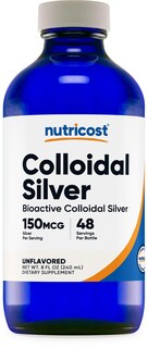 Foto 1 | Plata Coloidal Nutricost 240 Ml 150 Mcg - Vidrio Azul Cobalto - Venta Internacional.