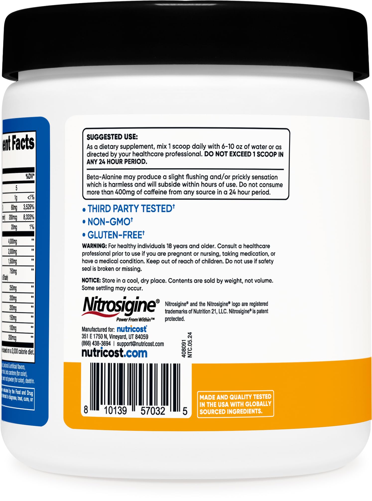 Foto 5 pulgar | Suplemento Previo Al Entrenamiento Nutricost Pre-workout Complex Powder - Venta Internacional.