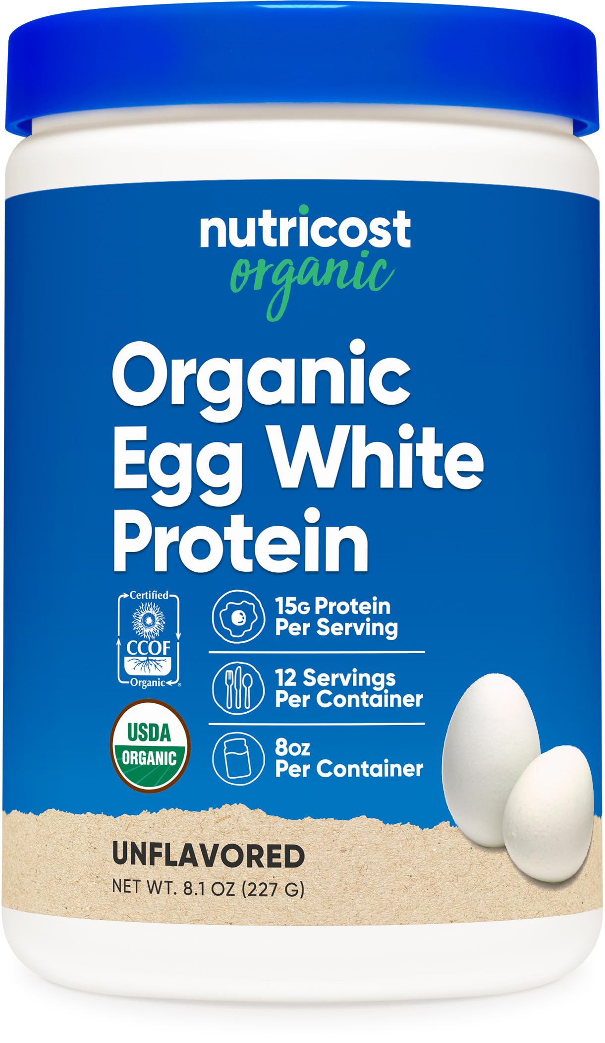 Foto 2 pulgar | Proteína En Polvo Nutricost, Clara De Huevo Orgánica, 240 Ml, 15 G/porción - Venta Internacional.