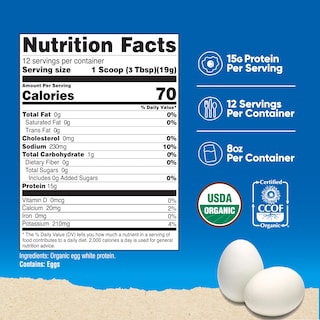Foto 2 | Proteína En Polvo Nutricost, Clara De Huevo Orgánica, 240 Ml, 15 G/porción - Venta Internacional.