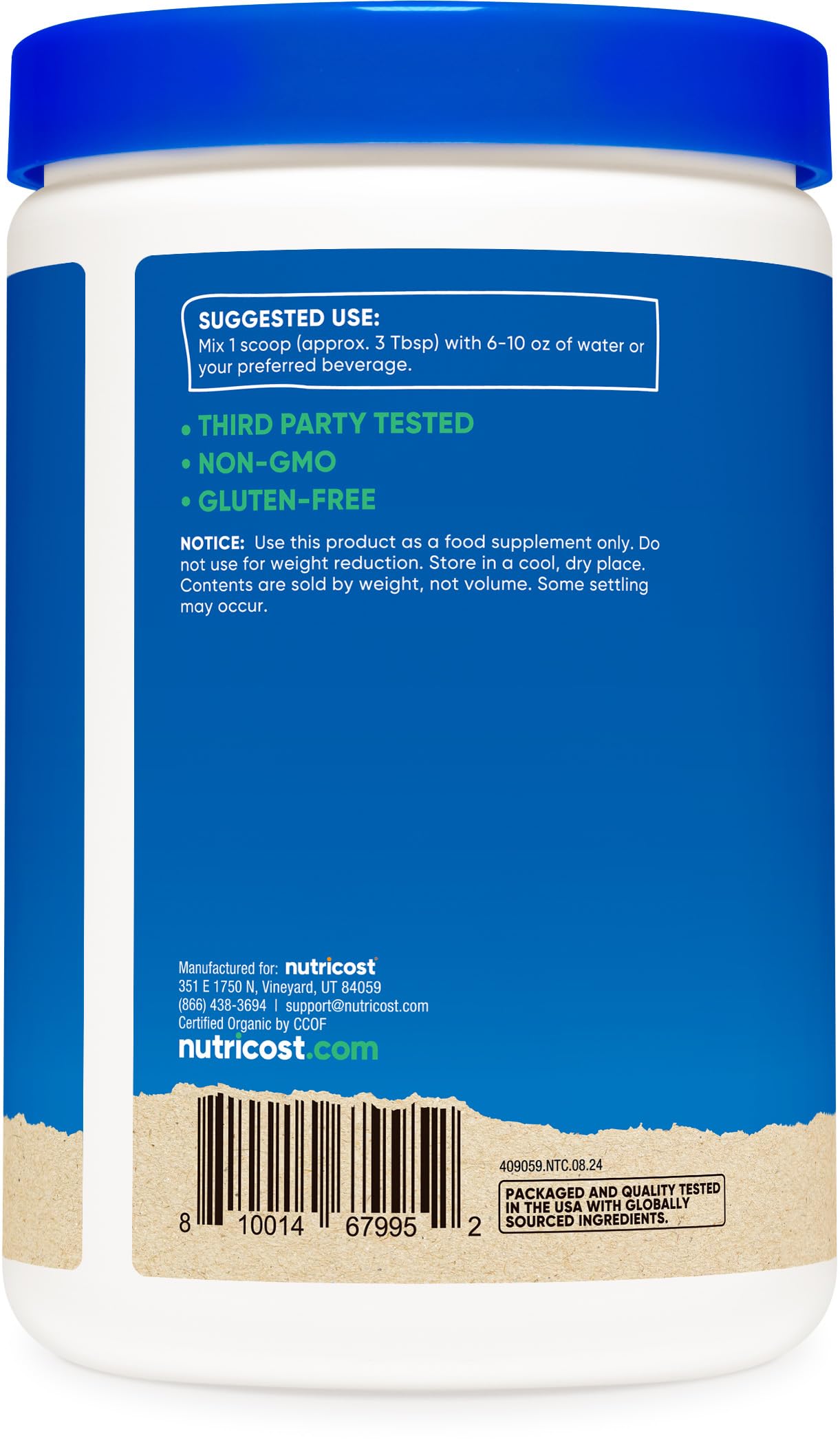 Foto 5 pulgar | Proteína En Polvo Nutricost, Clara De Huevo Orgánica, 240 Ml, 15 G/porción - Venta Internacional.